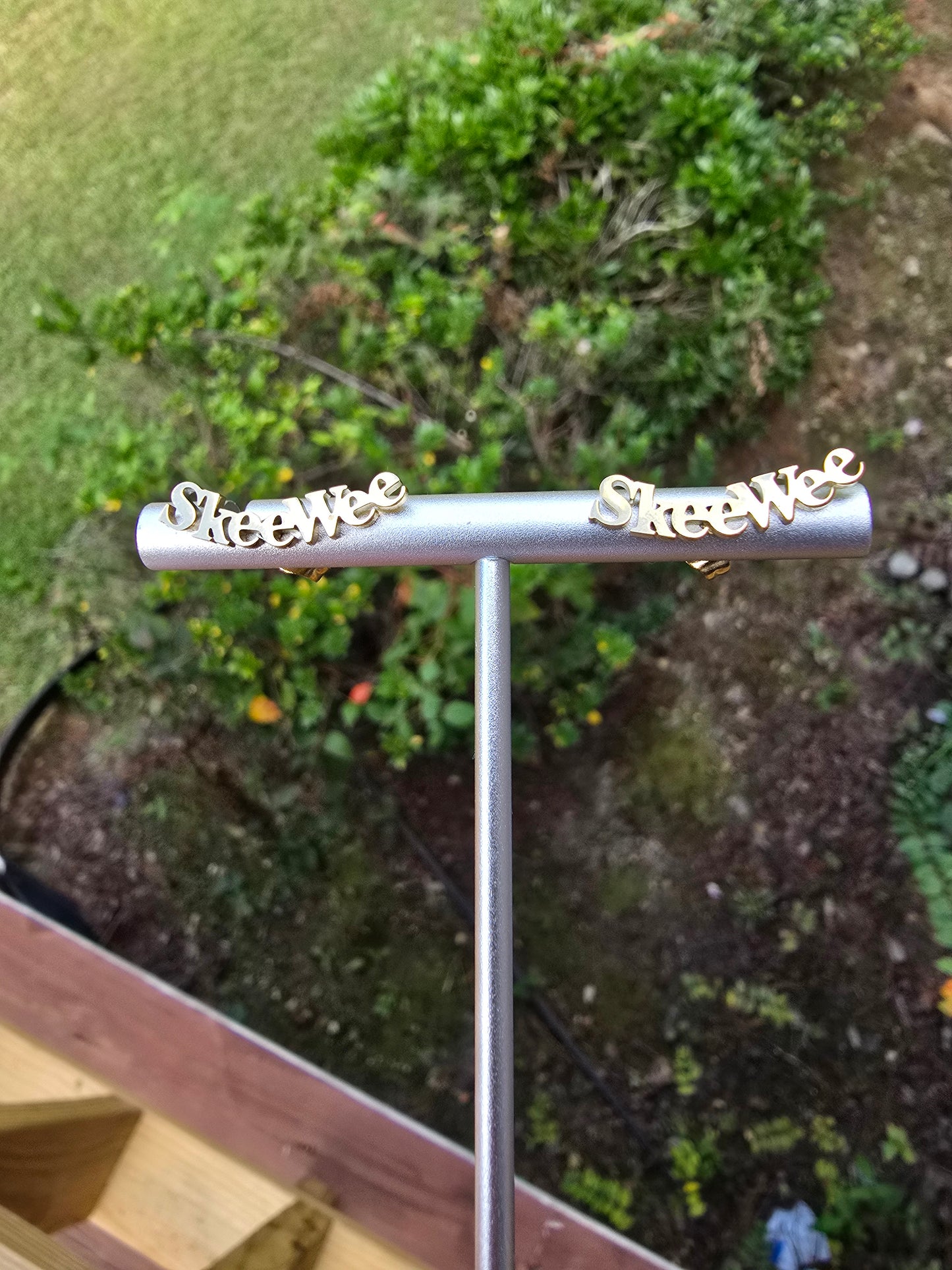 Sorority Skeewee earrings available in silver and gold