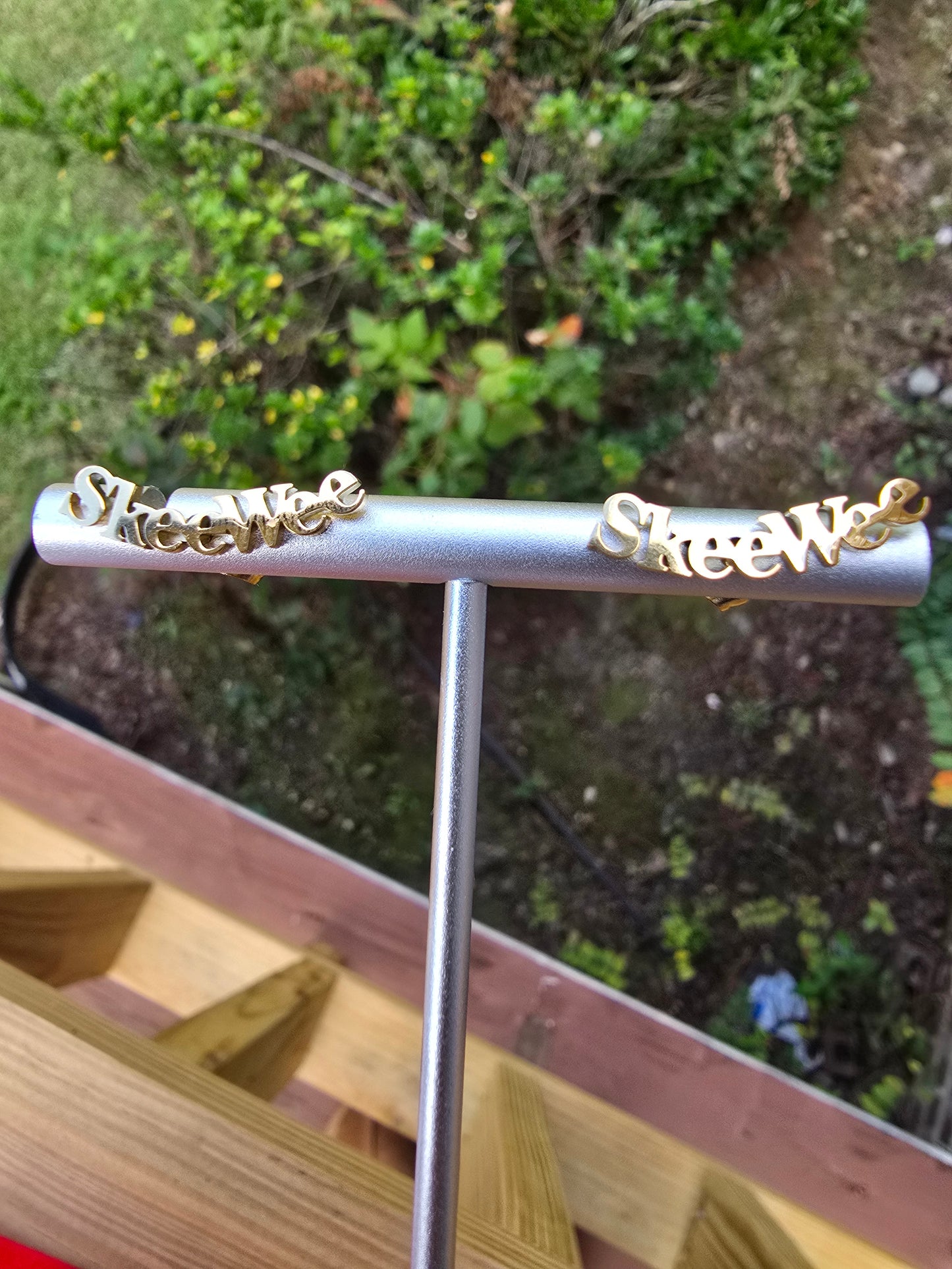 Sorority Skeewee earrings available in silver and gold