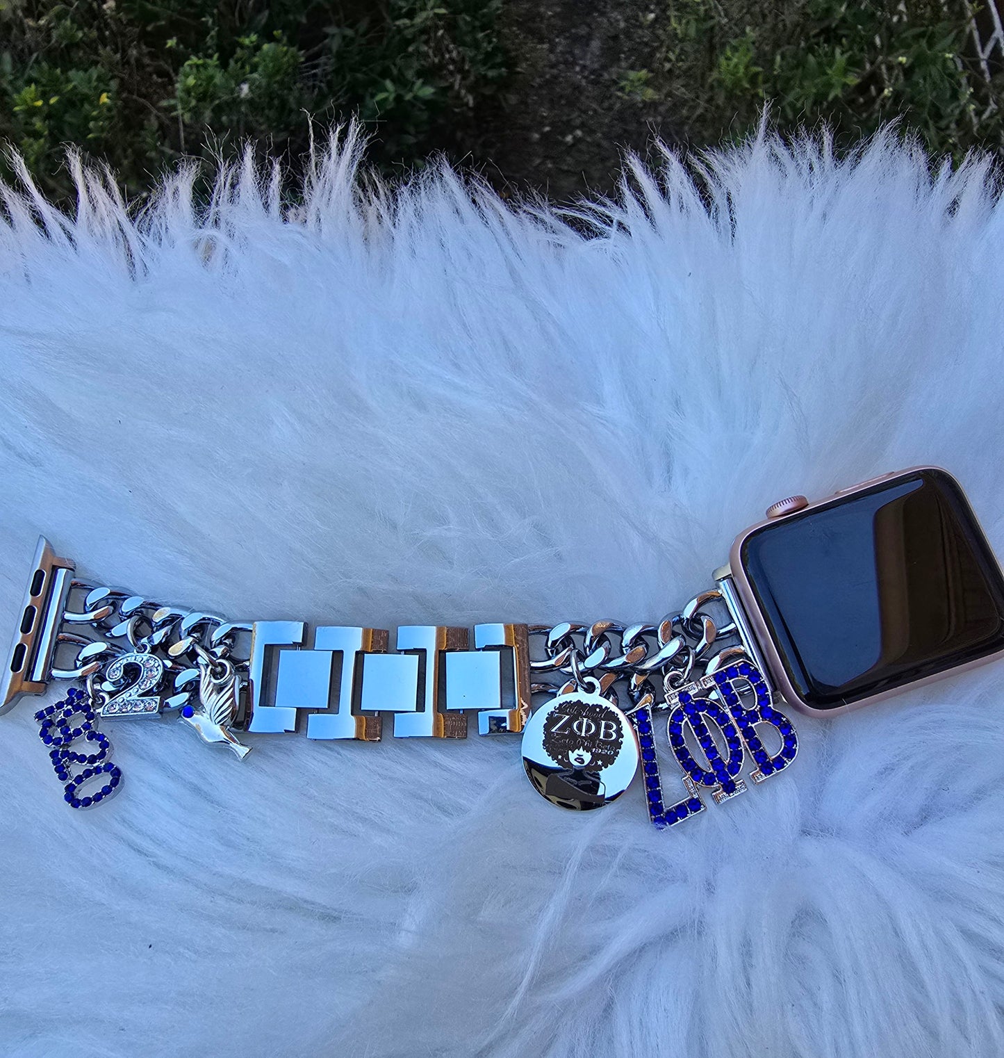 Zeta Phi Beta Custom Fit Sorority Apple Link Watch Band (Please message shop with line number if you would like added to design)