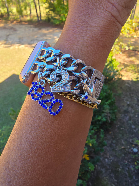 Zeta Phi Beta Custom Fit Sorority Apple Link Watch Band (Please message shop with line number if you would like added to design)