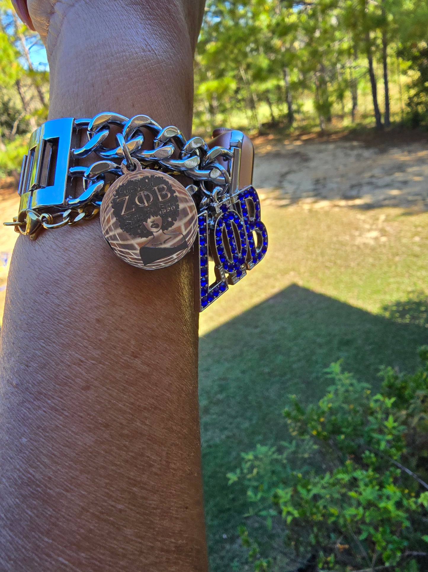 Zeta Phi Beta Custom Fit Sorority Apple Link Watch Band (Please message shop with line number if you would like added to design)