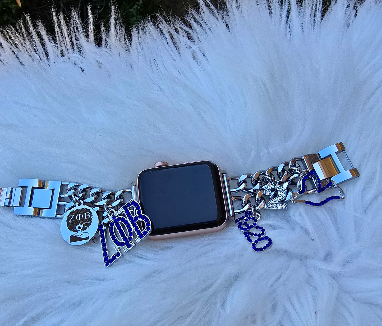 Zeta Phi Beta Custom Fit Sorority Apple Link Watch Band (Please message shop with line number if you would like added to design)