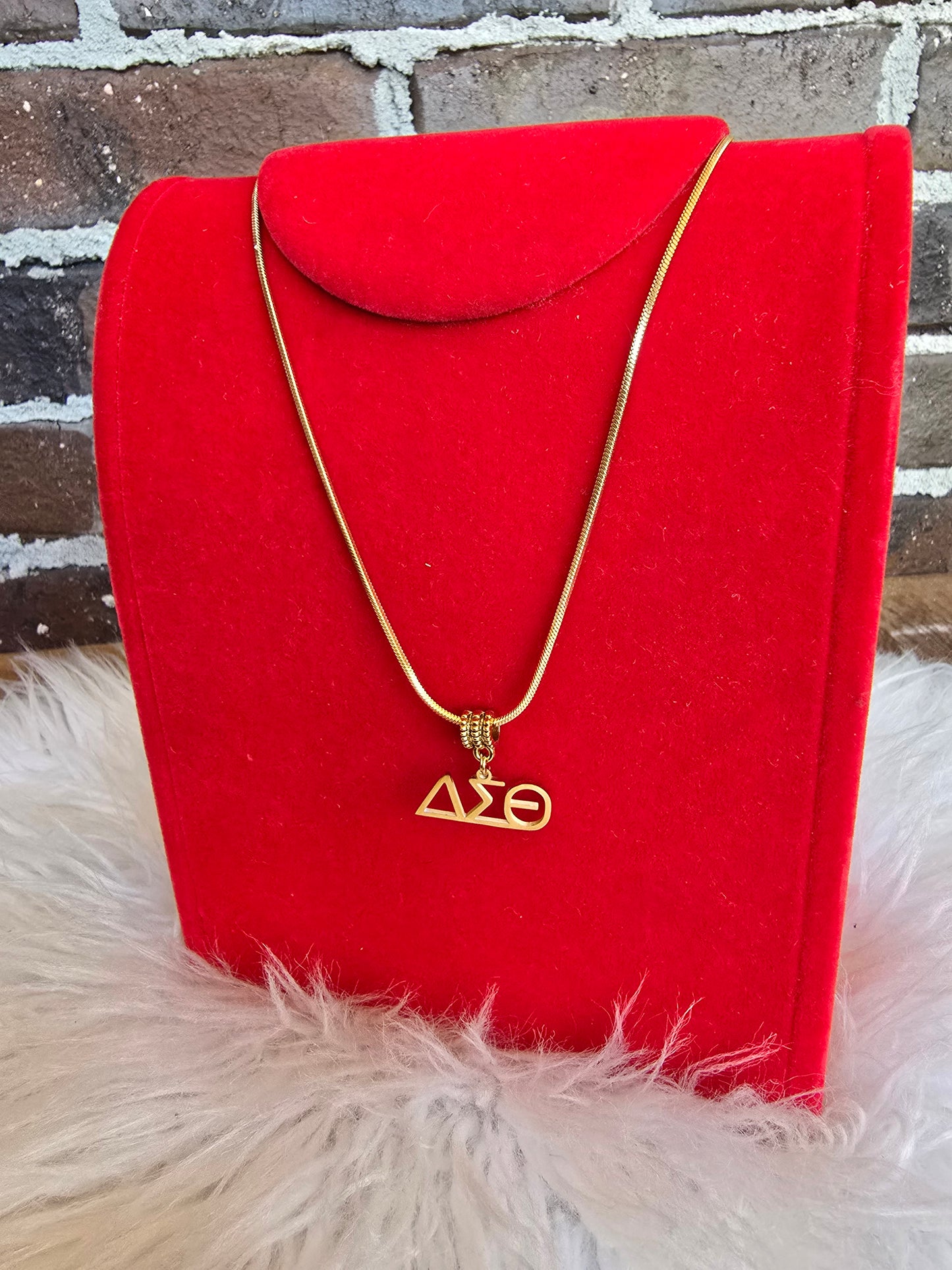 Delta Sigma Theta Greek Letter 1913 Sorority Necklace Available in Silver and Gold