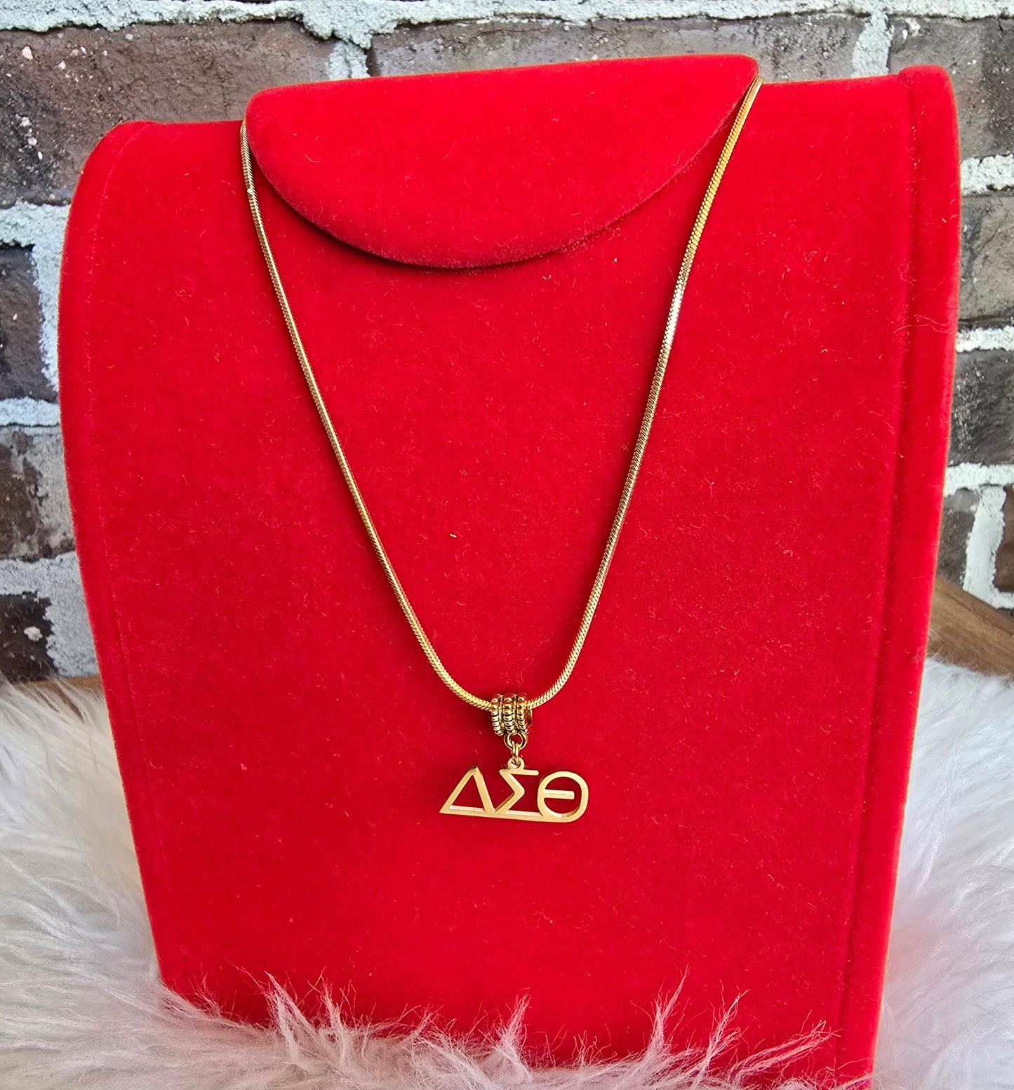 Delta Sigma Theta Greek Letter 1913 Sorority Necklace Available in Silver and Gold