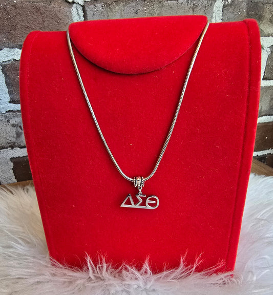 Delta Sigma Theta Greek Letter 1913 Sorority Necklace Available in Silver and Gold