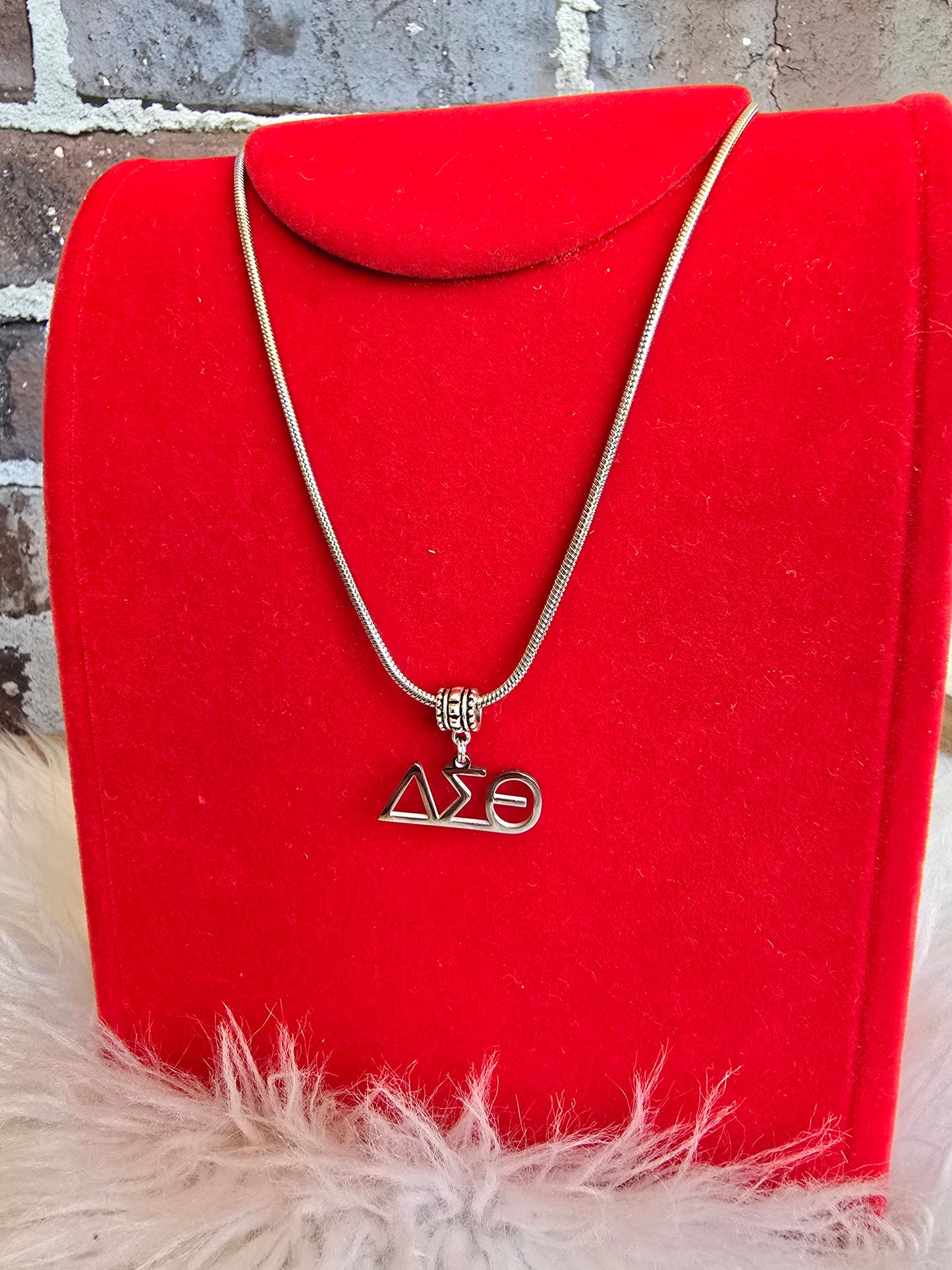 Delta Sigma Theta Greek Letter 1913 Sorority Necklace Available in Silver and Gold