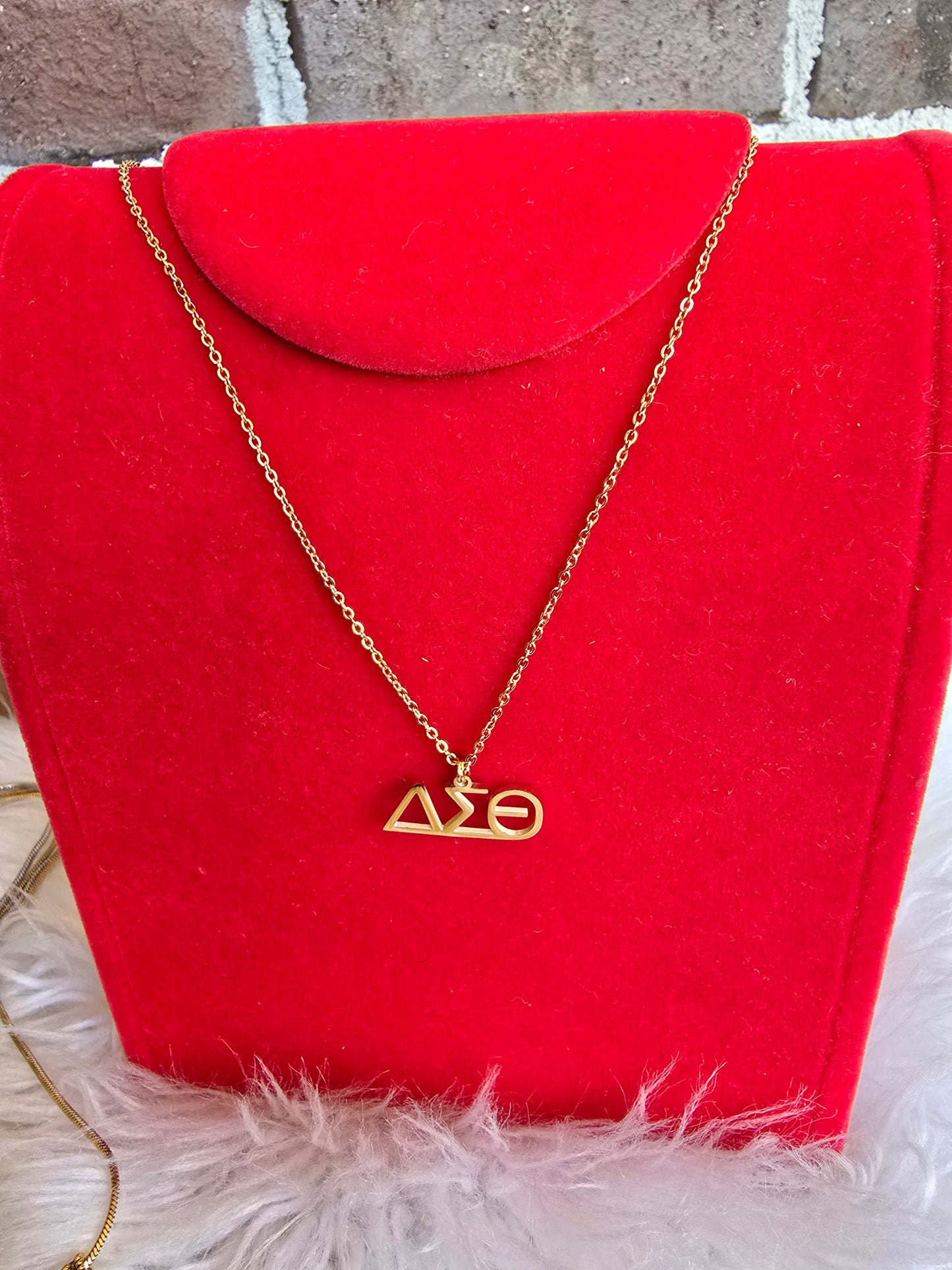 Delta Sigma Theta Greek Letter 1913 Sorority Necklace Available in Silver and Gold