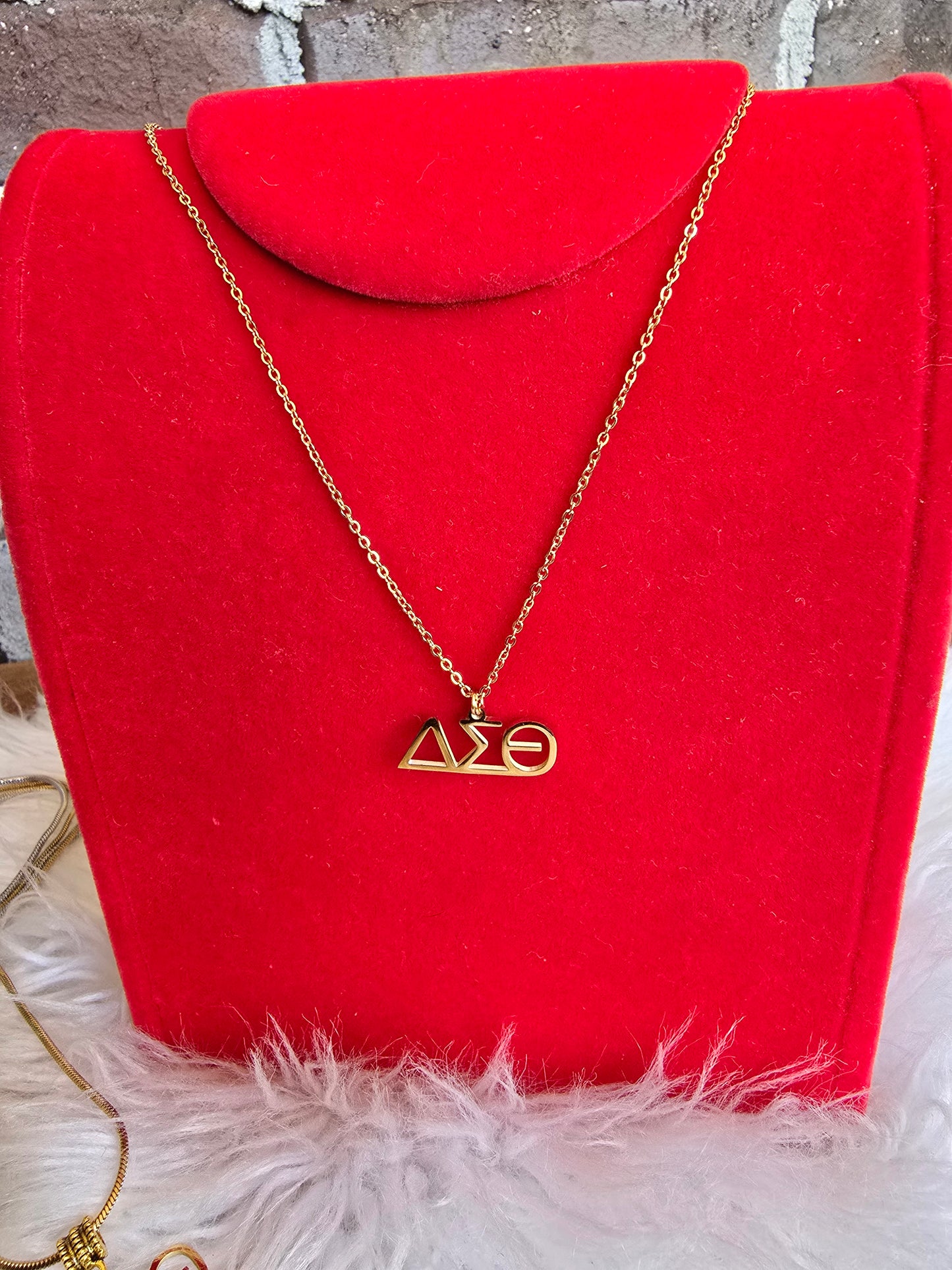 Delta Sigma Theta Greek Letter 1913 Sorority Necklace Available in Silver and Gold