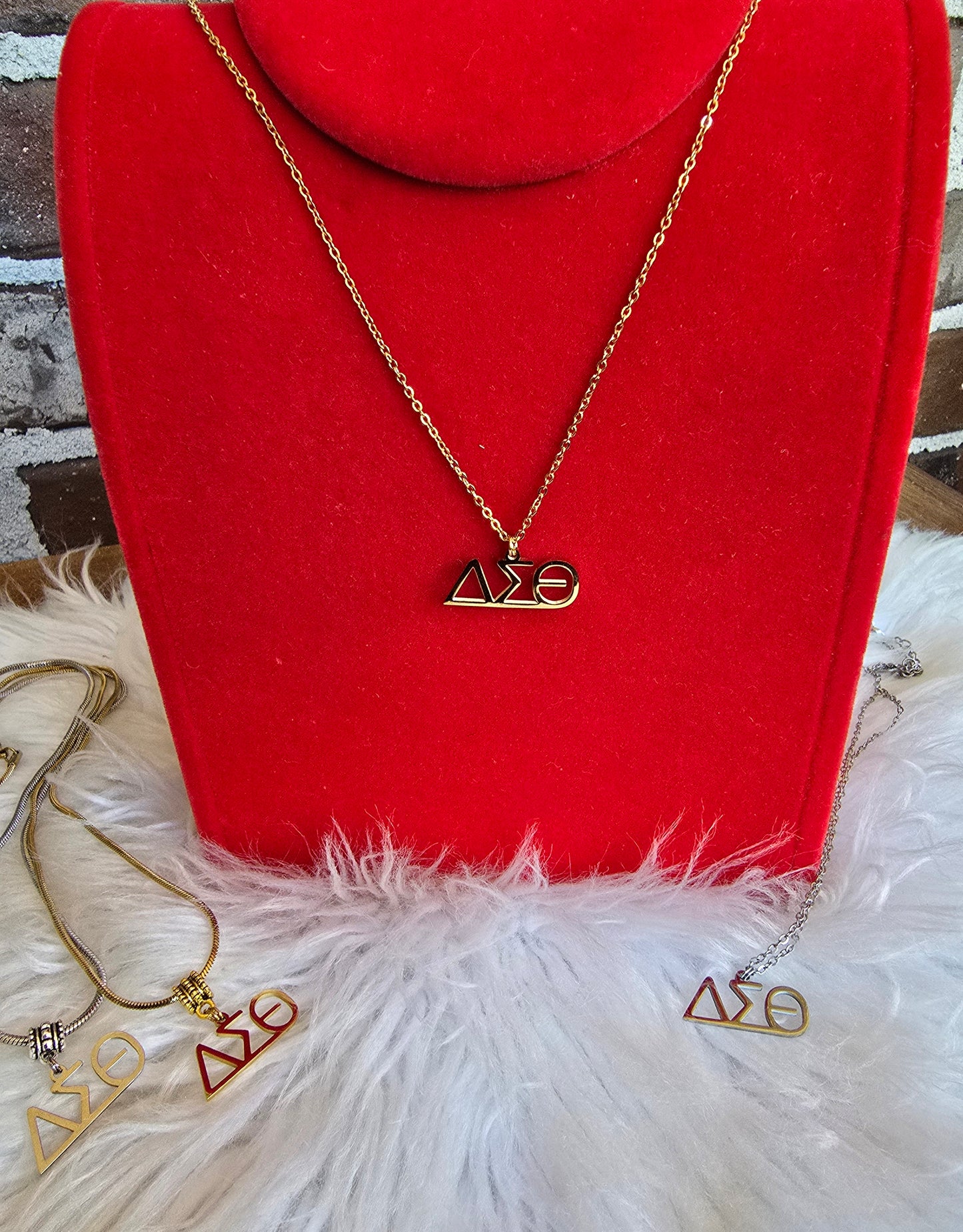 Delta Sigma Theta Greek Letter 1913 Sorority Necklace Available in Silver and Gold