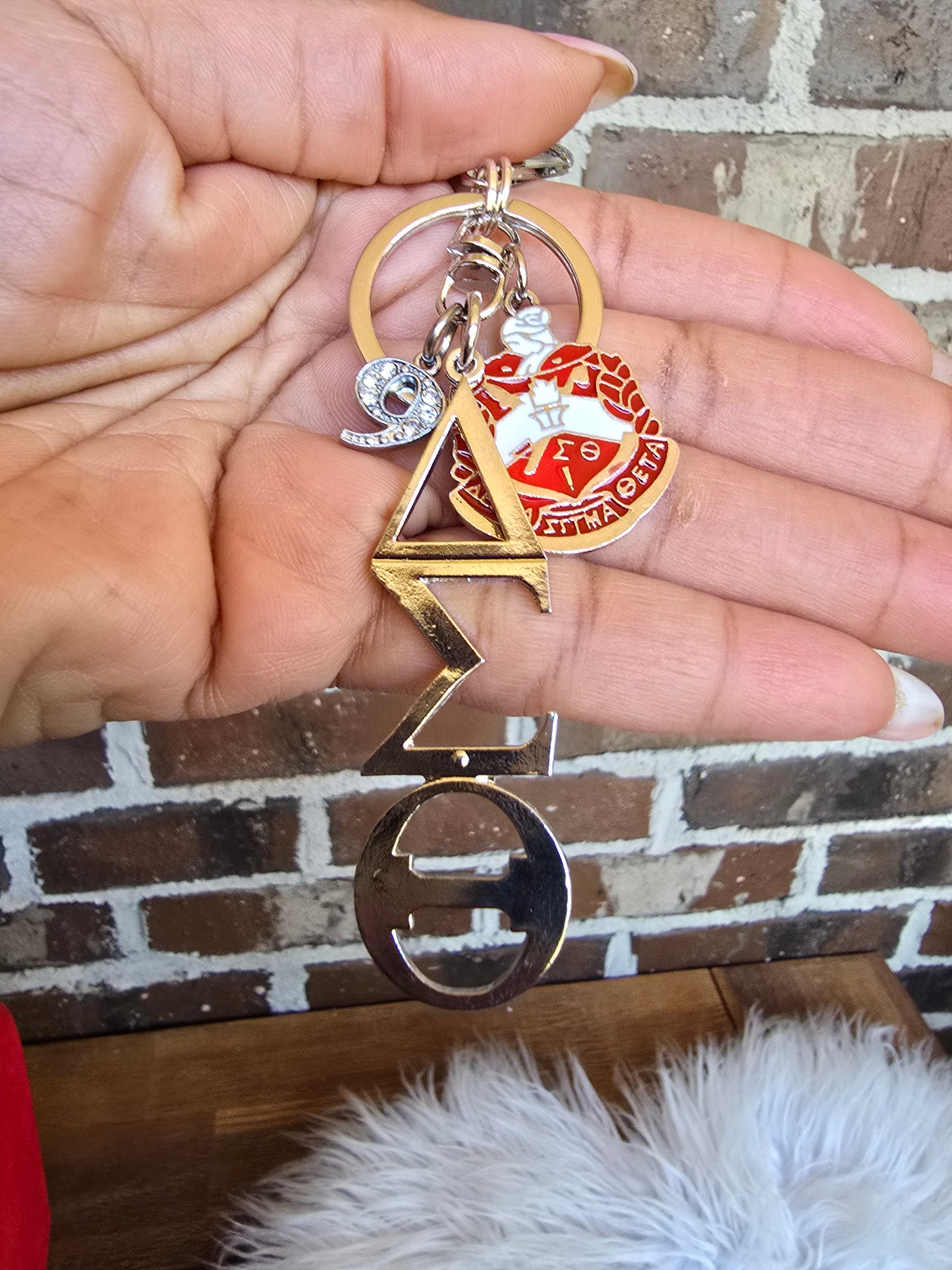 DST Key Ring - Delta Sigma Theta Key Ring - Sorority Key Ring - DST Key Ring - Sorority Key Ring - 1913 Key Ring