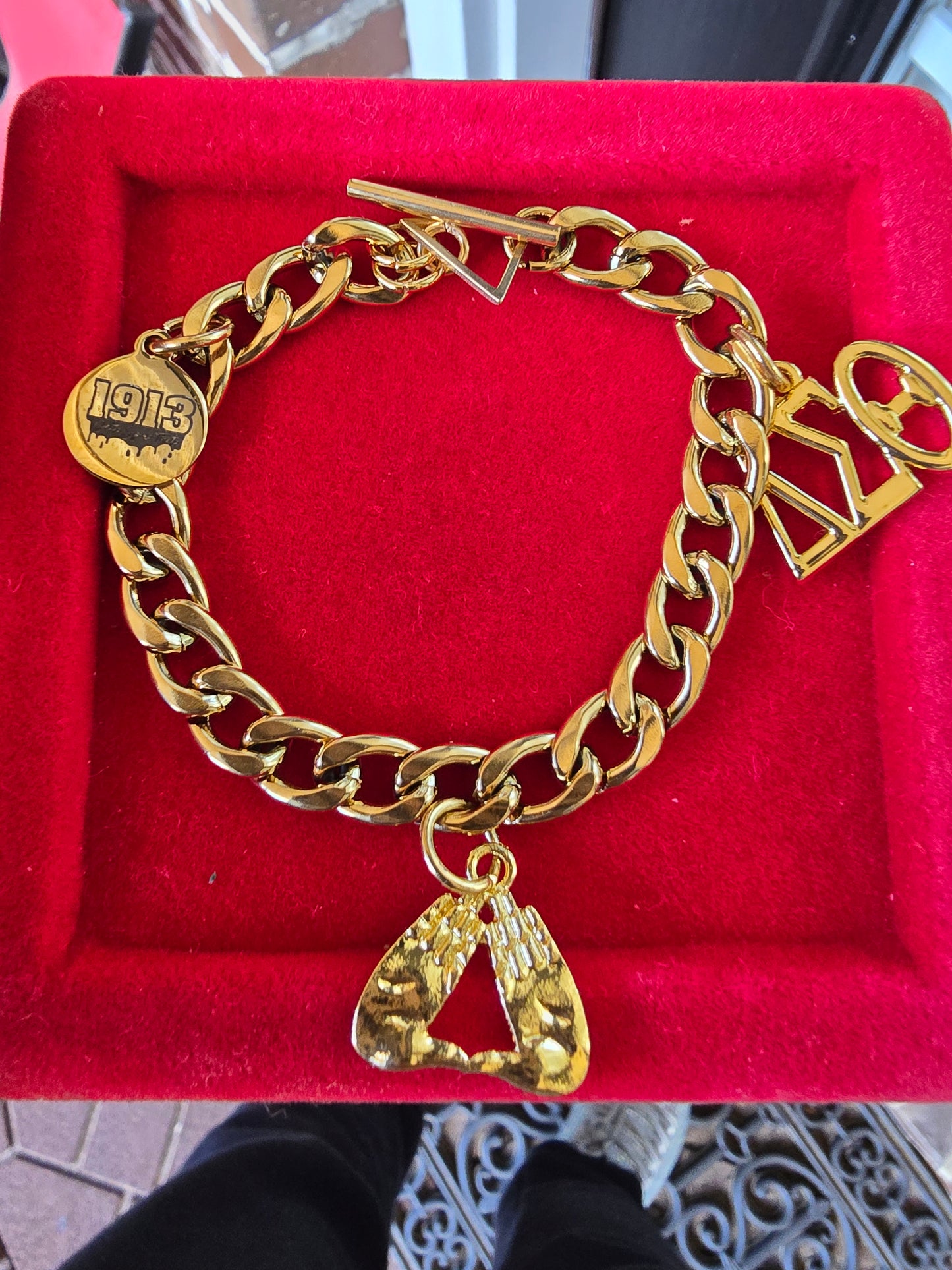 Delta Charm Bracelet - Delta Sigma Theta Charm Bracelet - Sorority Bracelet - Delta 1913 Bracelet - Delta Bracelet