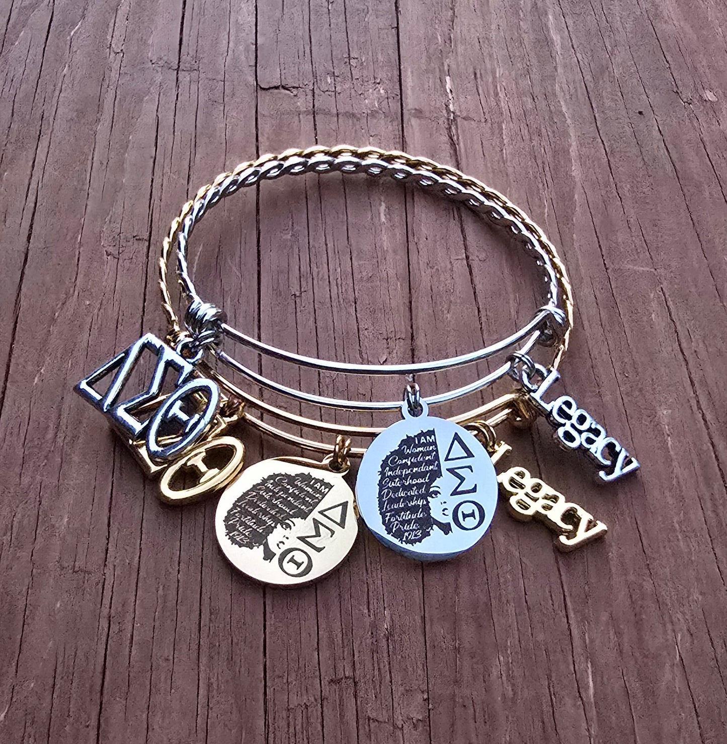 Delta Sigma Theta Sorority Legacy Charm Bracelet