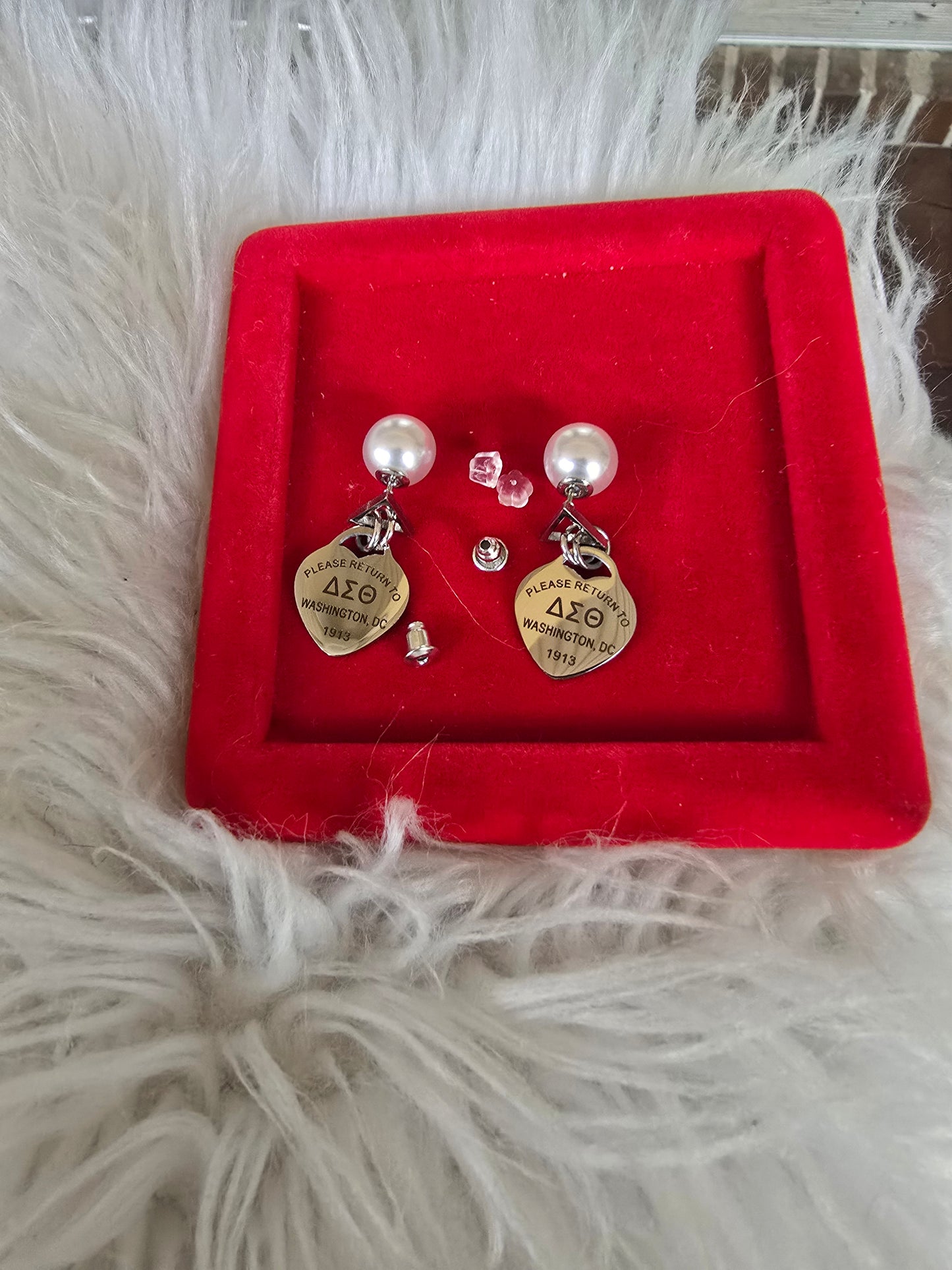 Delta Sigma Theta Sorority Tiffany Inspired Stud Earrings