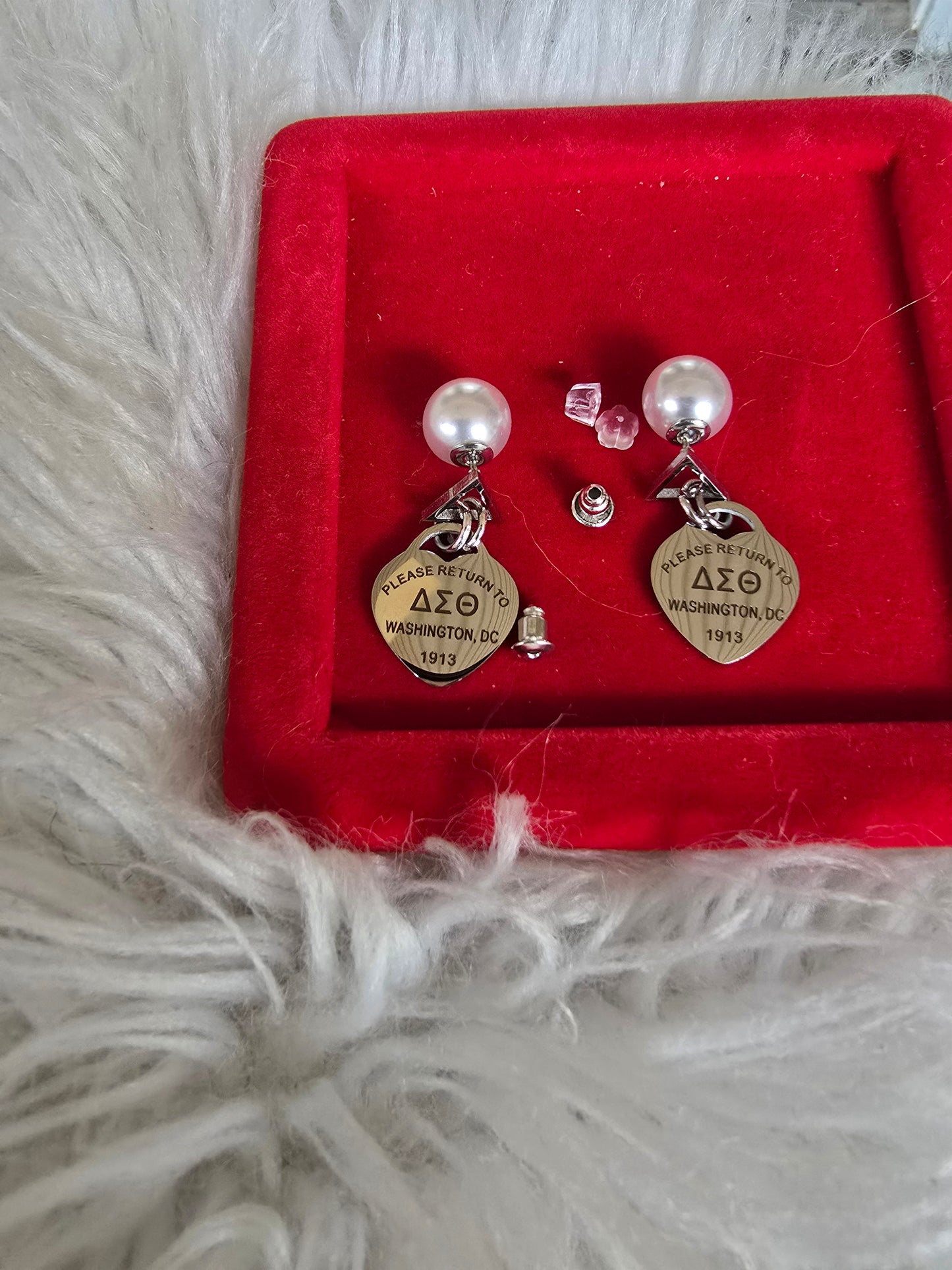 Delta Sigma Theta Sorority Tiffany Inspired Stud Earrings