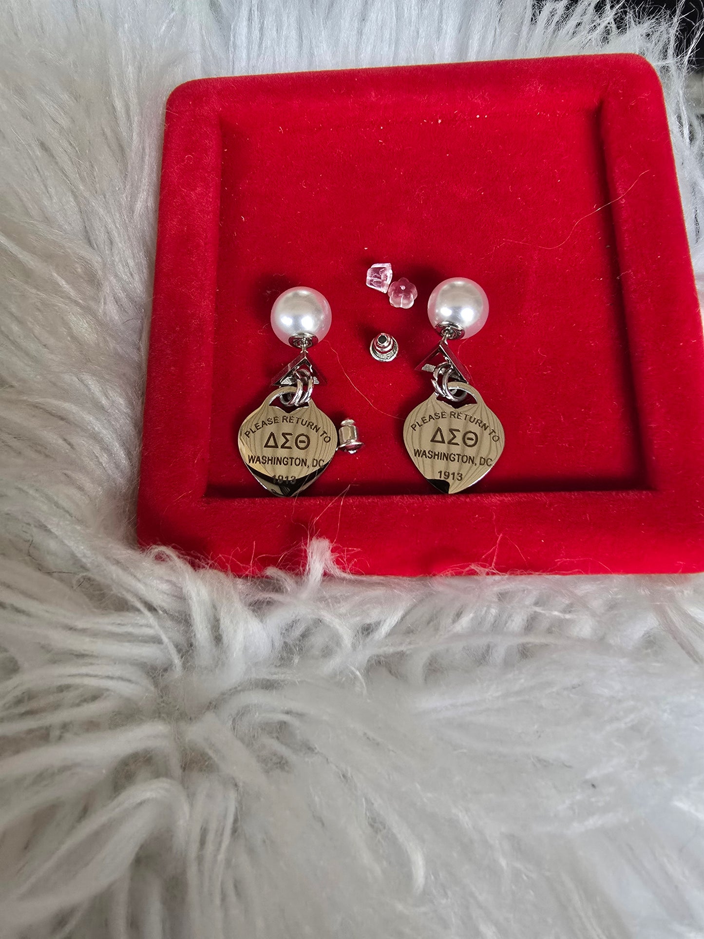 Delta Sigma Theta Sorority Tiffany Inspired Stud Earrings