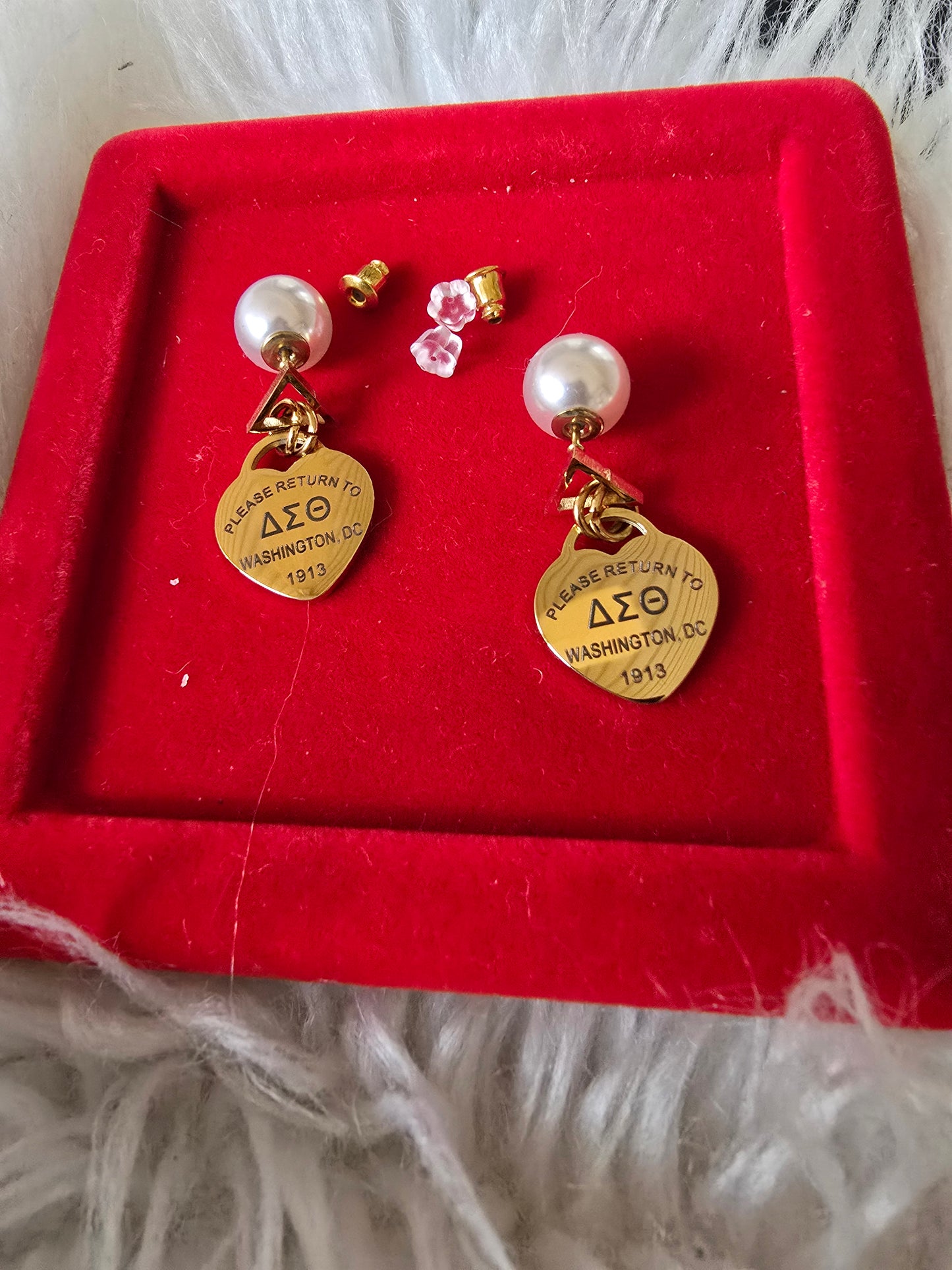 Delta Sigma Theta Sorority Tiffany Inspired Stud Earrings