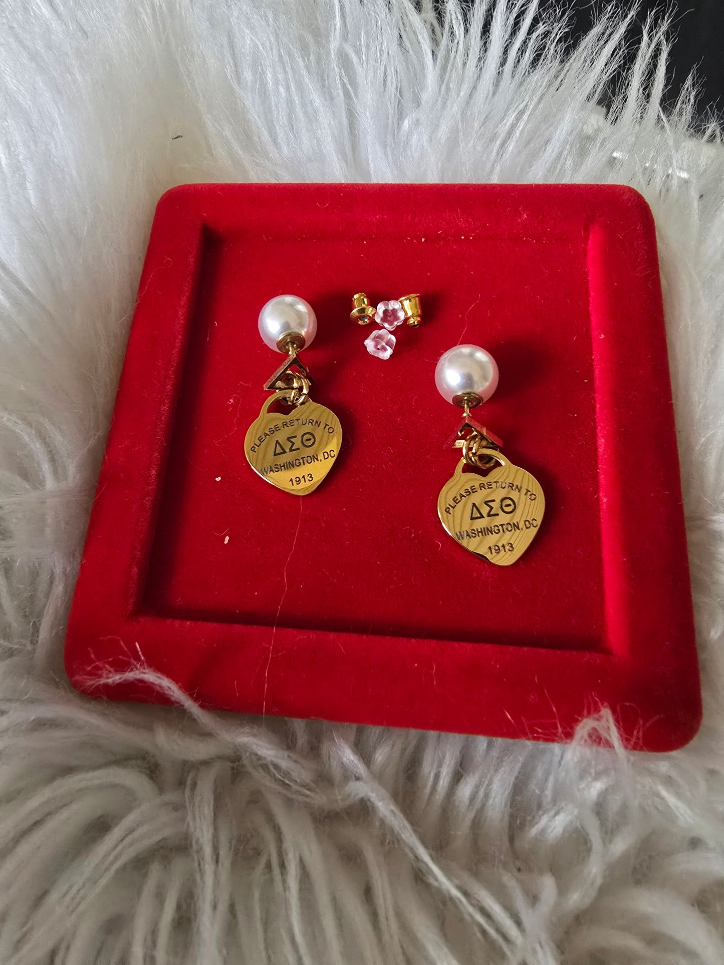 Delta Sigma Theta Sorority Tiffany Inspired Stud Earrings