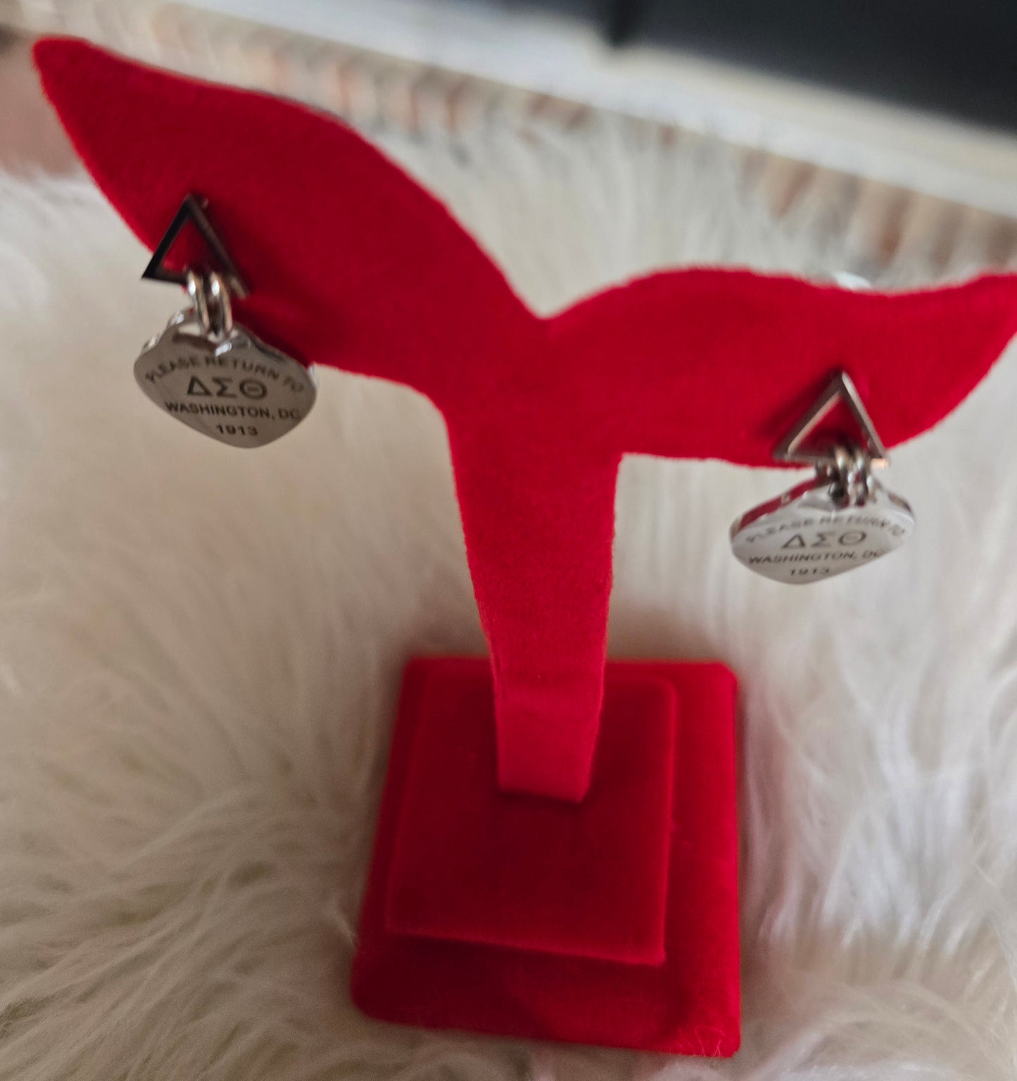 Delta Sigma Theta Sorority Tiffany Inspired Stud Earrings