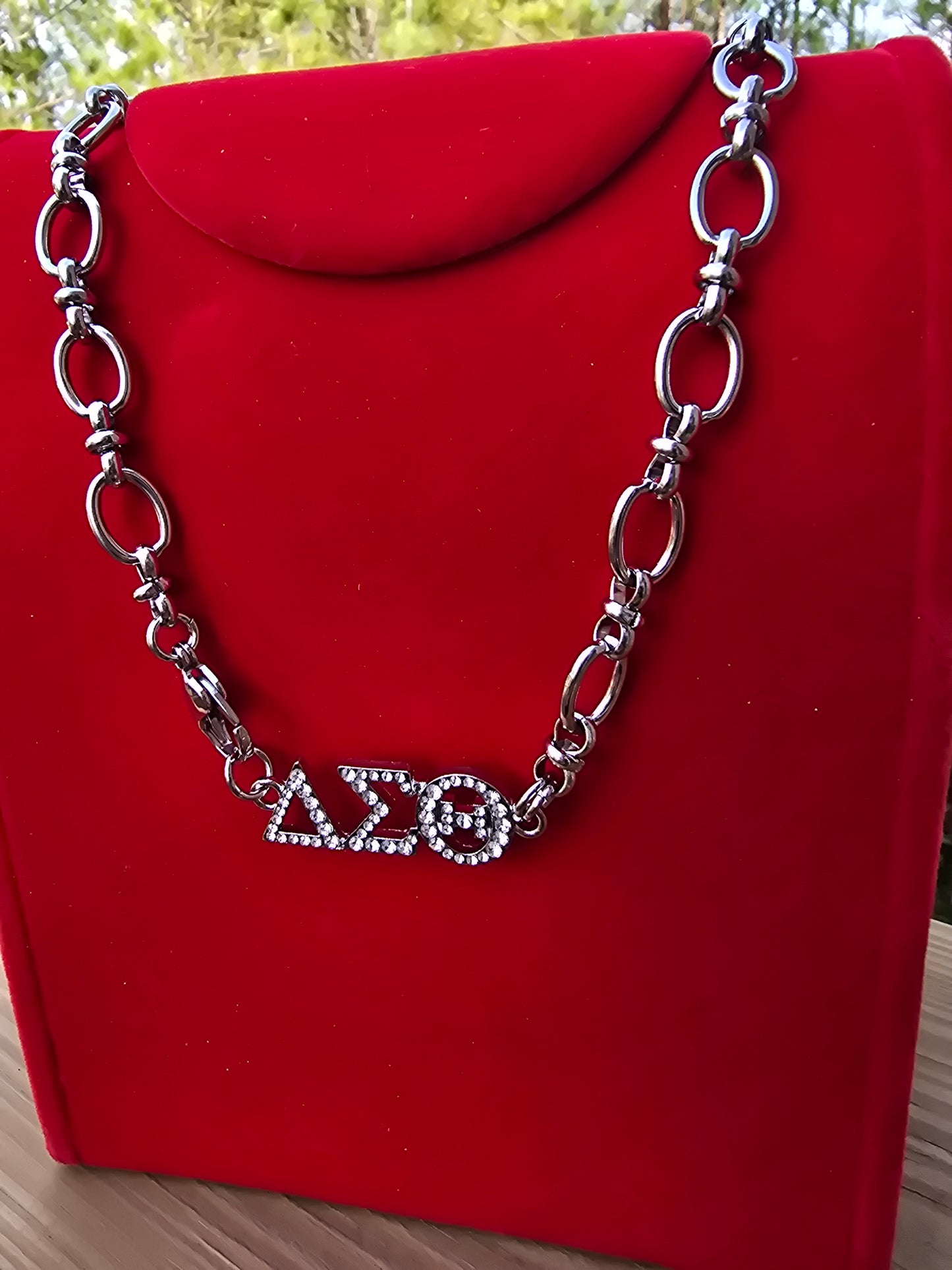 Delta Sigma Theta Greek Letter Chunky Link Sorority Necklace