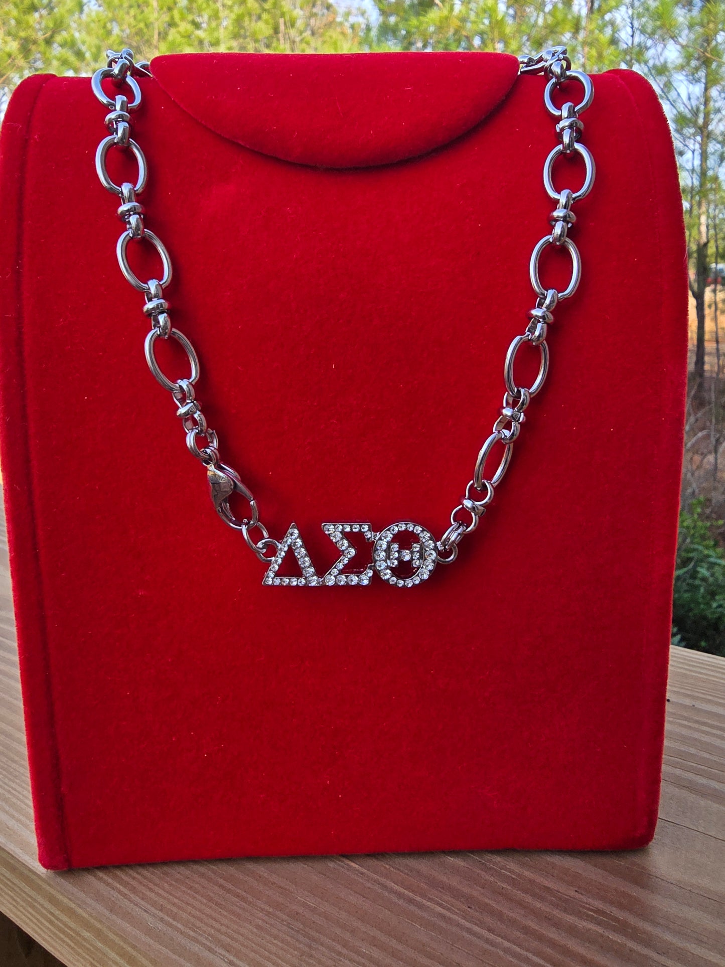 Delta Sigma Theta Greek Letter Chunky Link Sorority Necklace