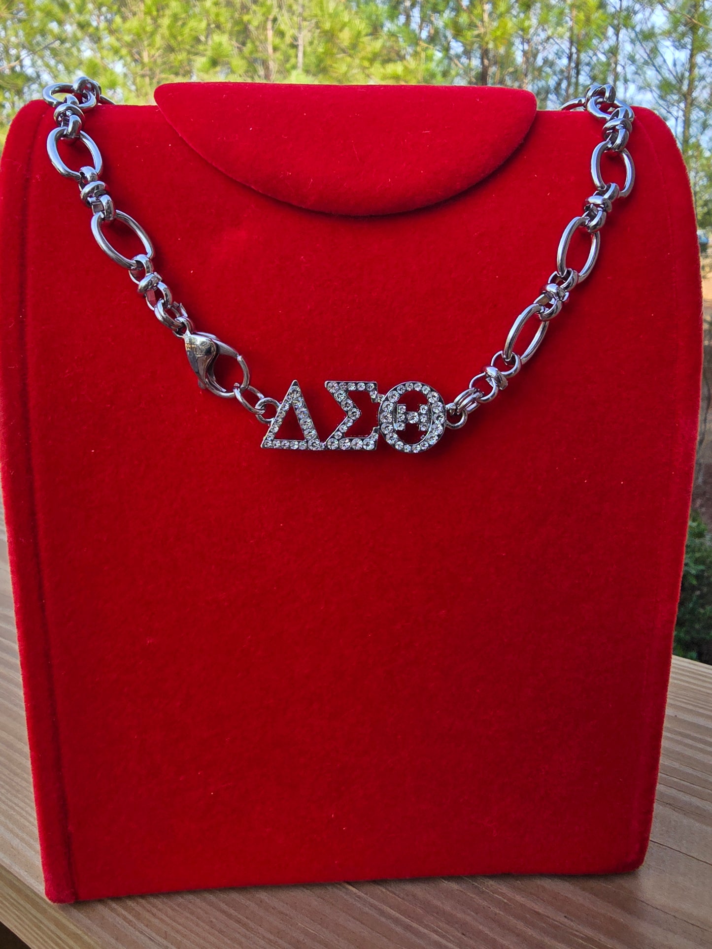 Delta Sigma Theta Greek Letter Chunky Link Sorority Necklace