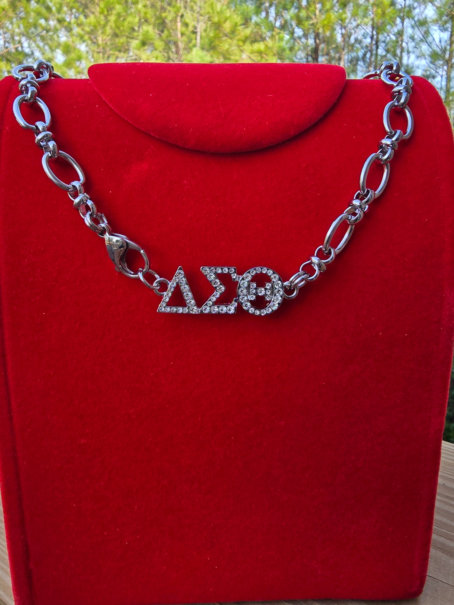 Delta Sigma Theta Greek Letter Chunky Link Sorority Necklace