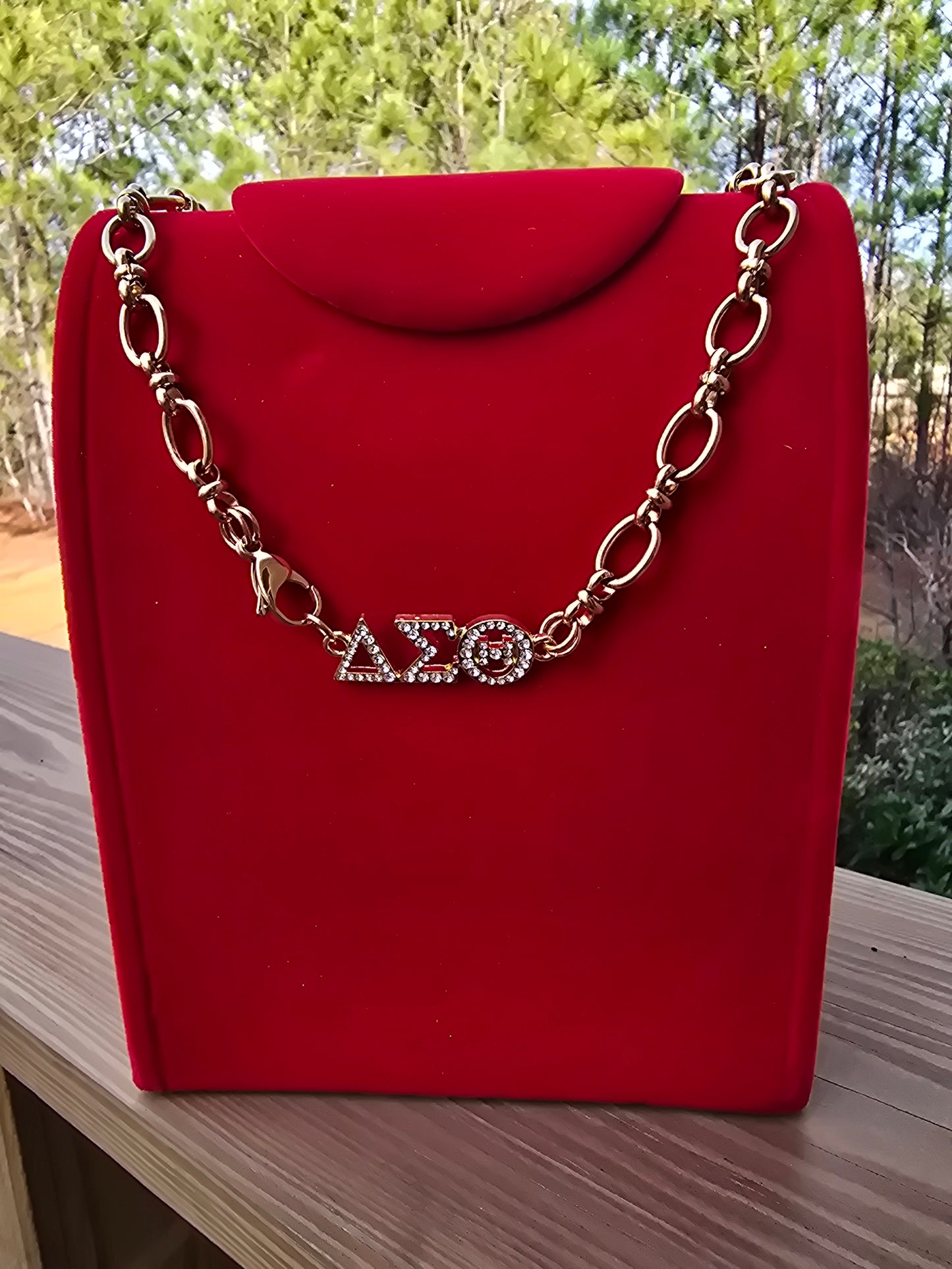 Delta Sigma Theta Greek Letter Chunky Link Sorority Necklace