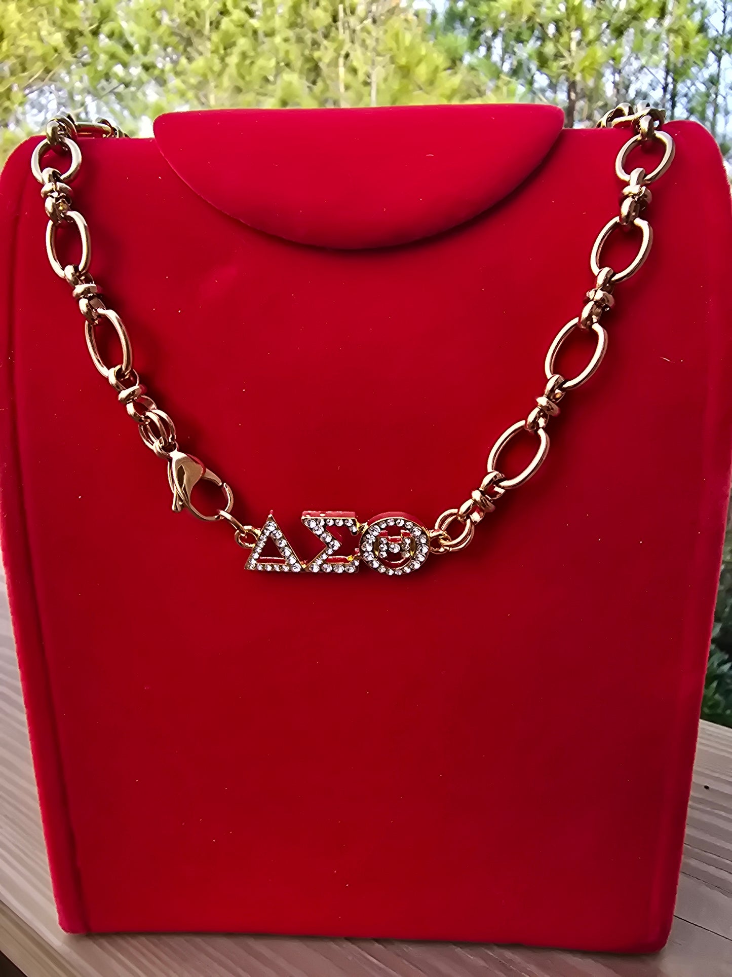 Delta Sigma Theta Greek Letter Chunky Link Sorority Necklace