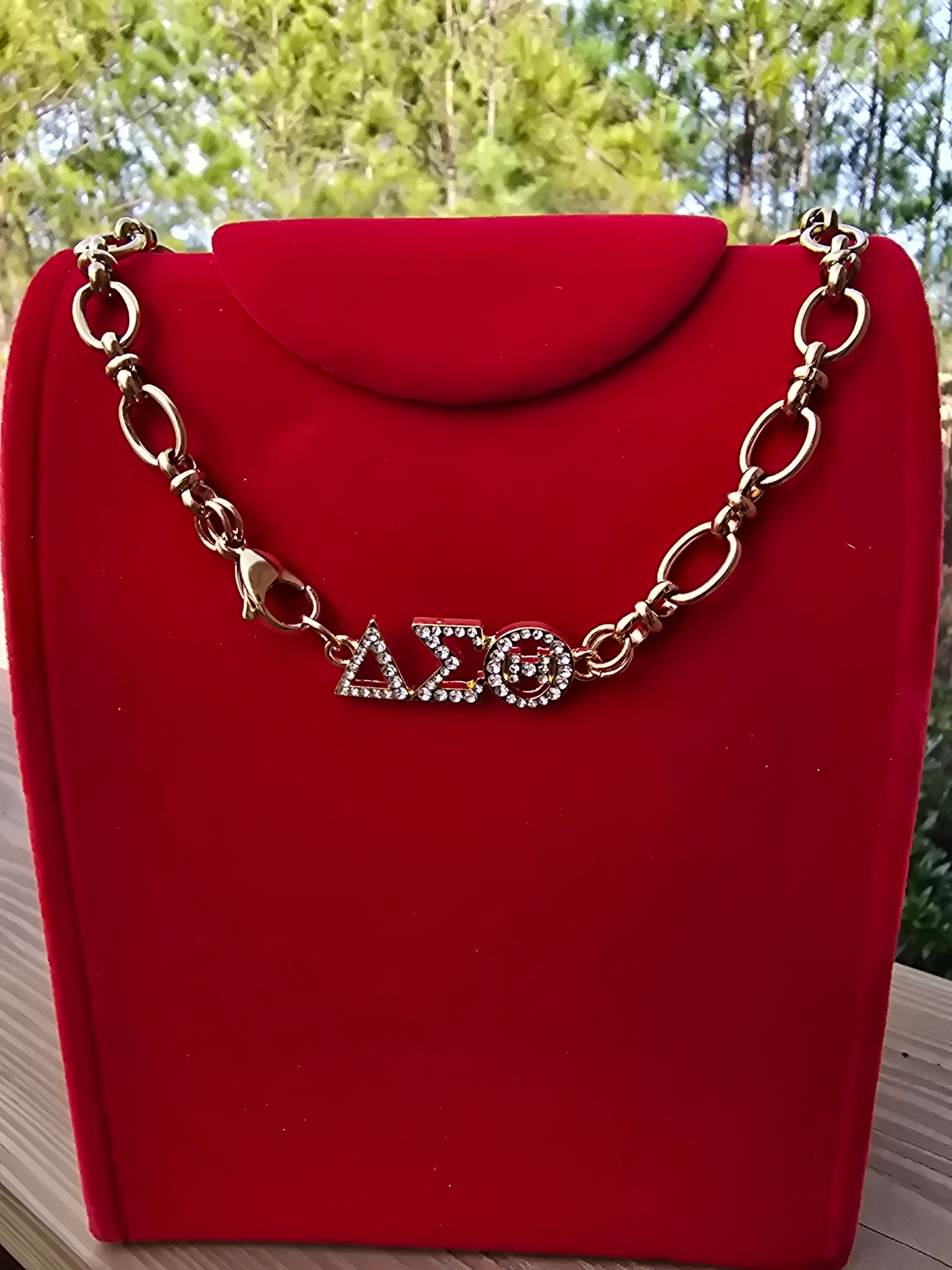 Delta Sigma Theta Greek Letter Chunky Link Sorority Necklace