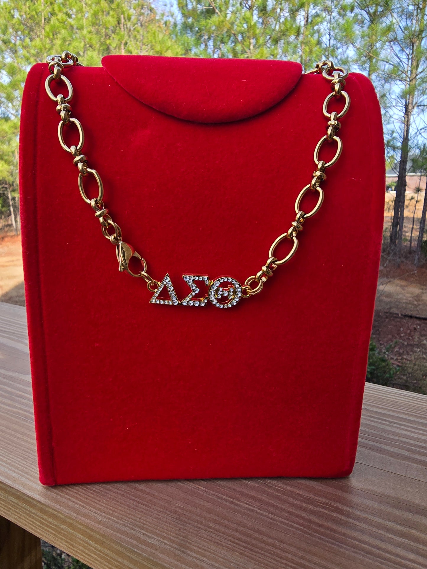 Delta Sigma Theta Greek Letter Chunky Link Sorority Necklace