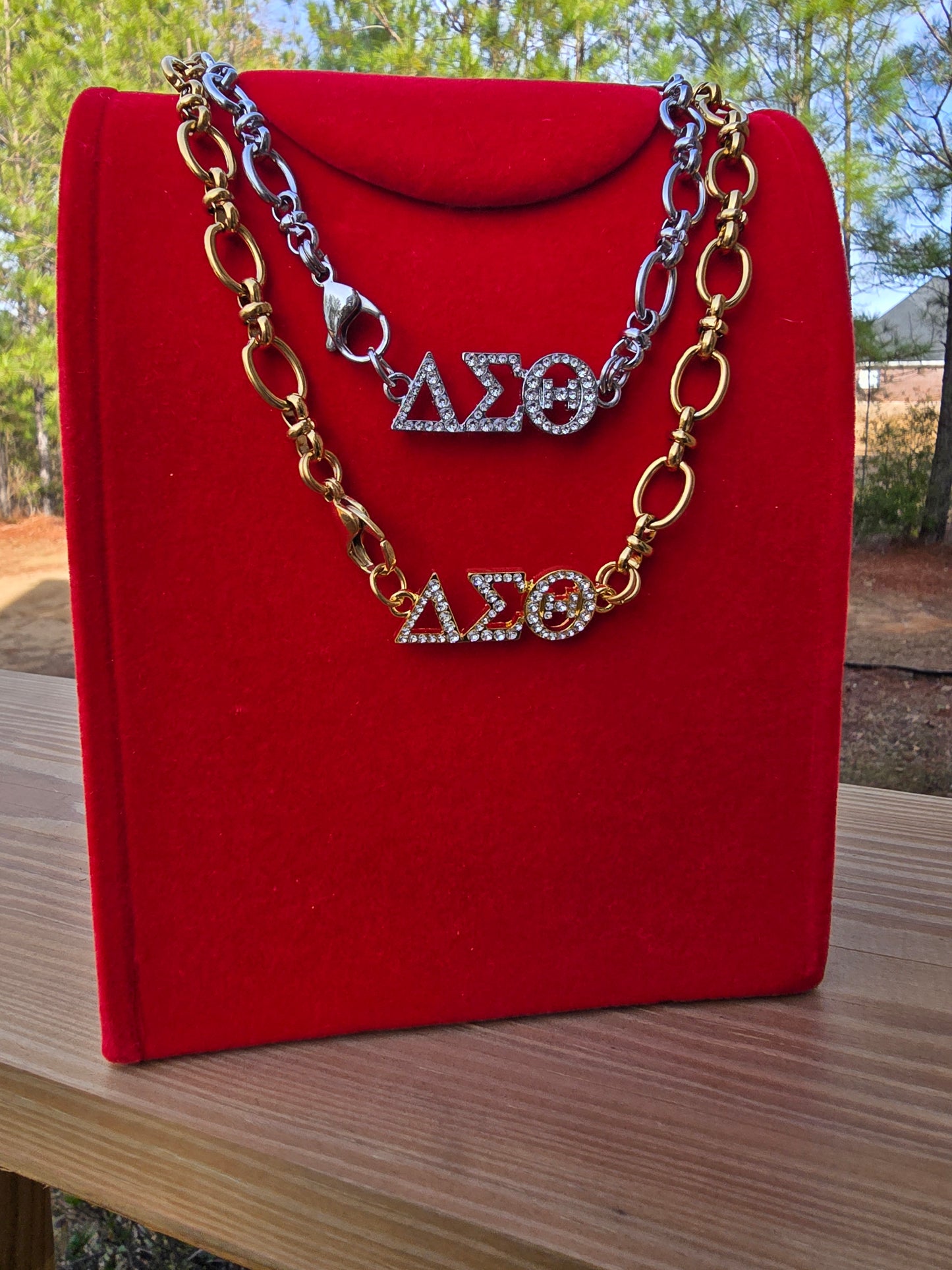 Delta Sigma Theta Greek Letter Chunky Link Sorority Necklace