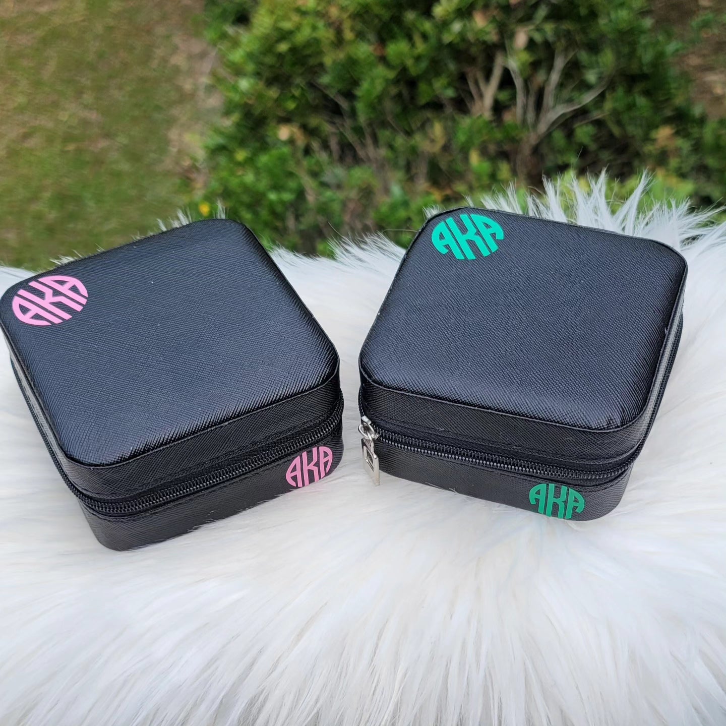 Small Alpha Kappa Alpha Jewelry Boxes Available in Beat For Traveling