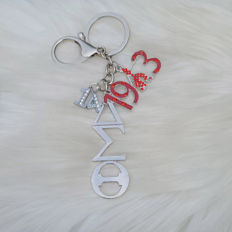 Delta Key Ring - Delta Sigma Theta Key Ring - Sorority Key Ring - DST Key Ring - Sorority Key Ring - 1913 Key Ring