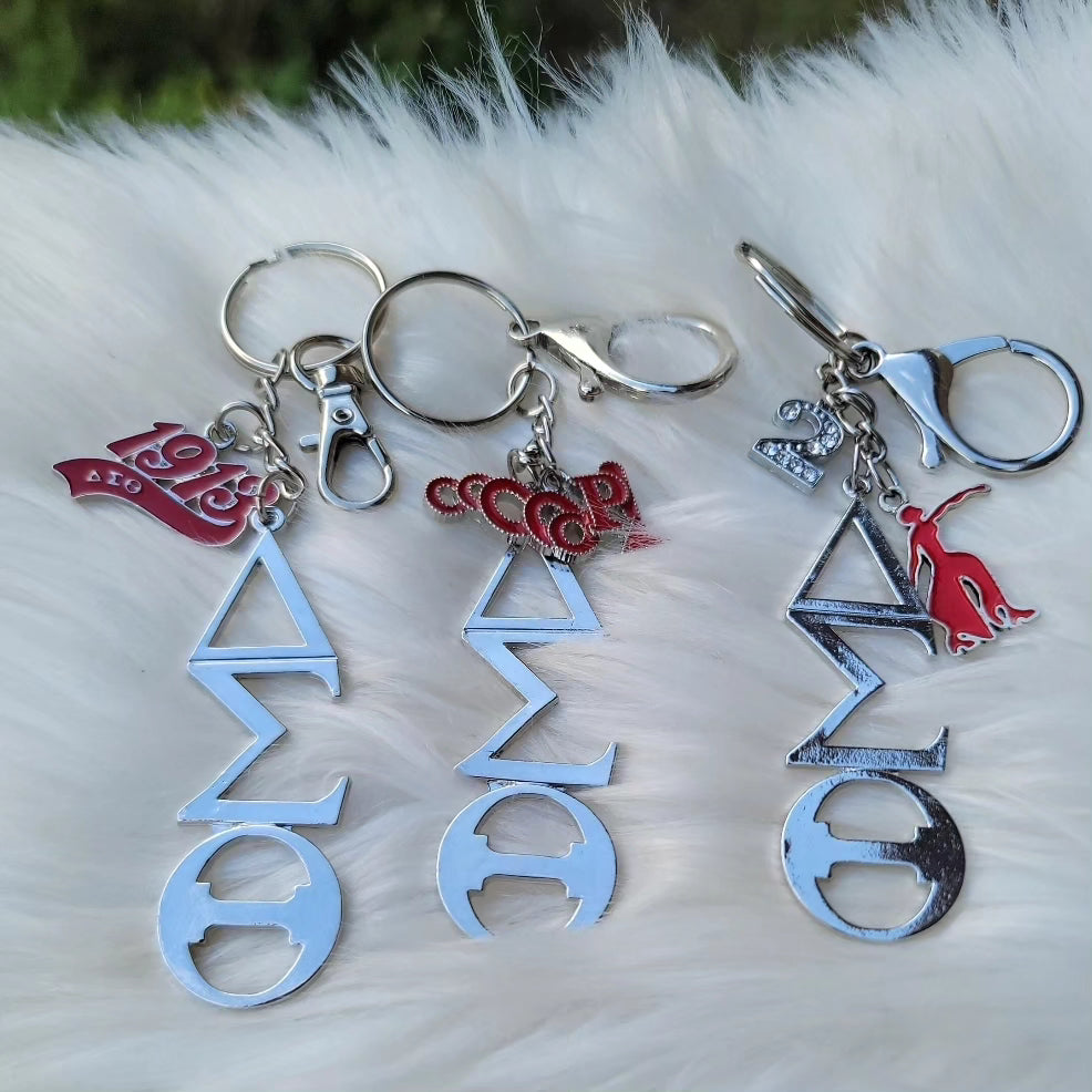 Delta Key Ring - Delta Sigma Theta Key Ring - Sorority Key Ring - DST Key Ring - Sorority Key Ring - 1913 Ring