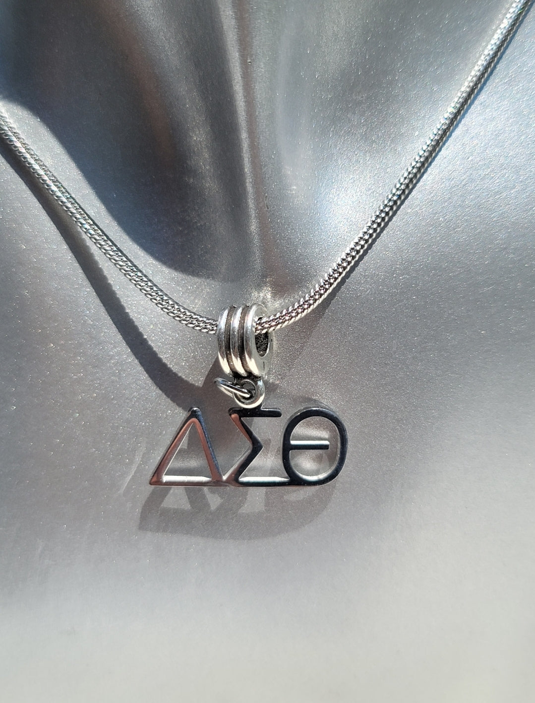 Delta Sigma Theta Greek Letter 1913 Sorority Necklace Available in Silver and Gold