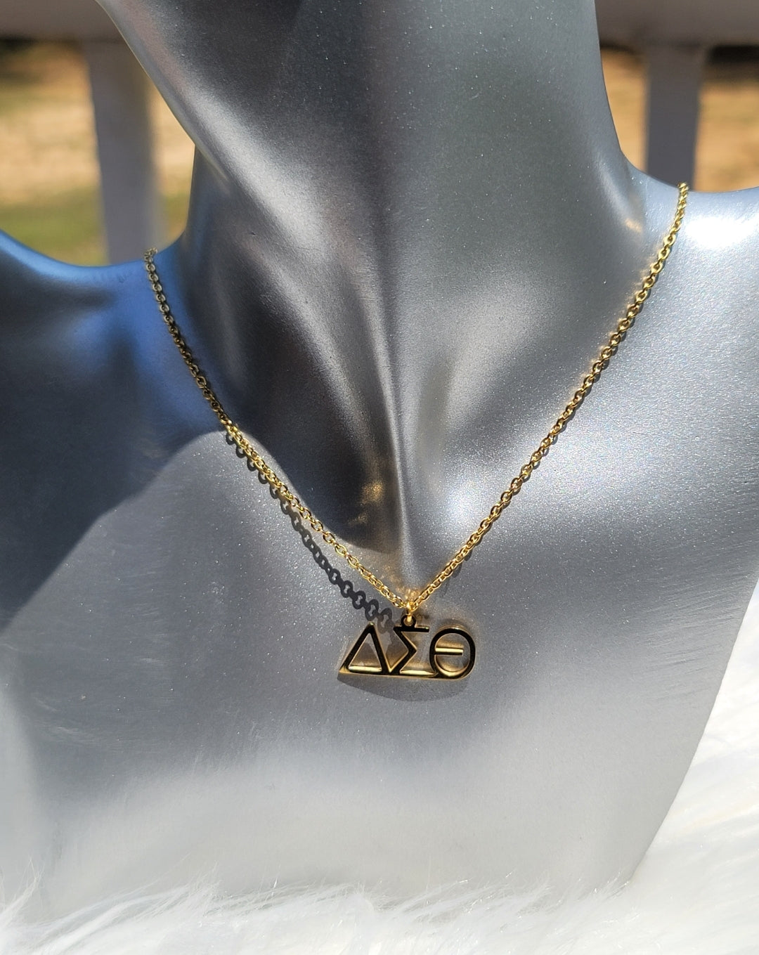 Delta Sigma Theta Greek Letter 1913 Sorority Necklace Available in Silver and Gold