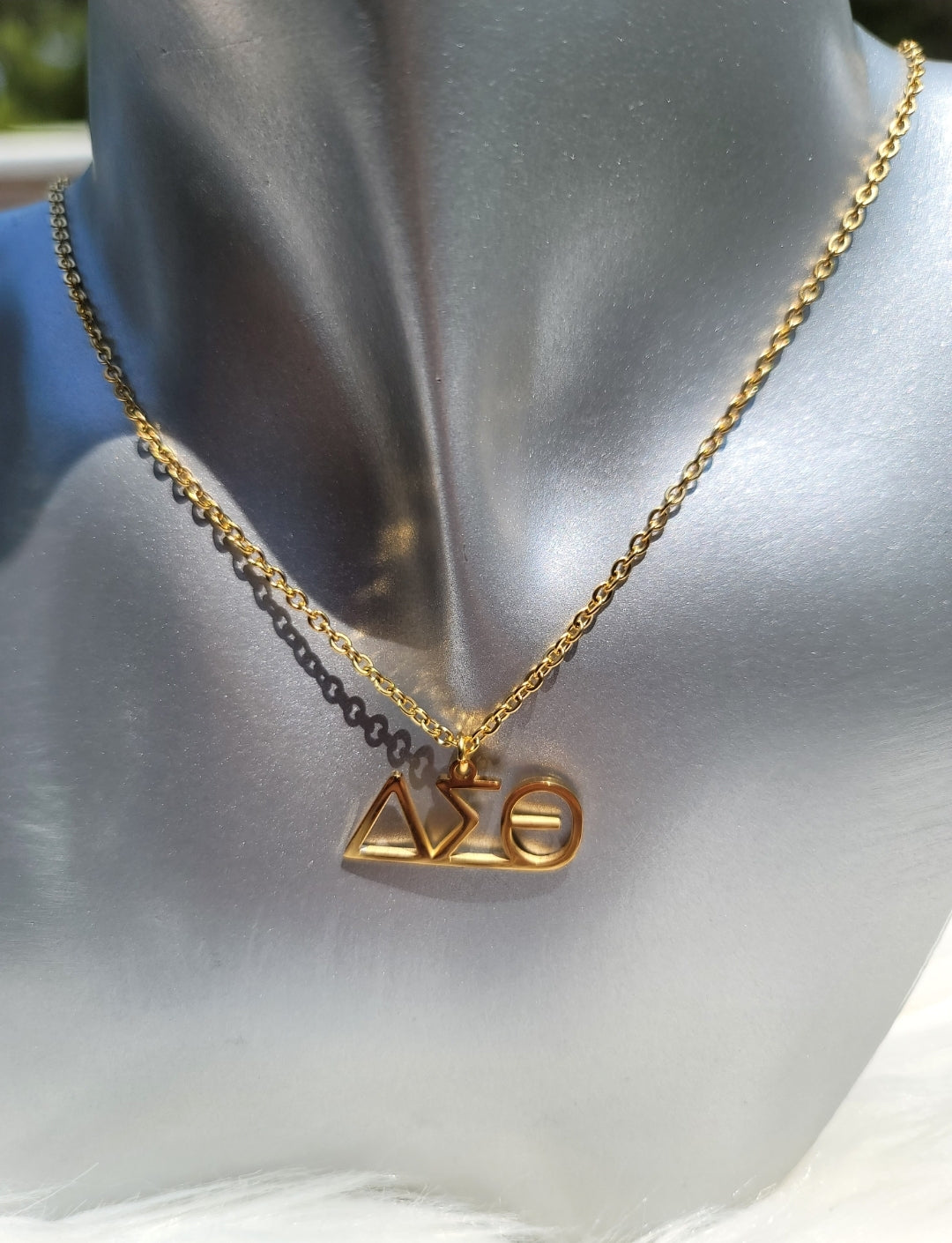 Delta Sigma Theta Greek Letter 1913 Sorority Necklace Available in Silver and Gold