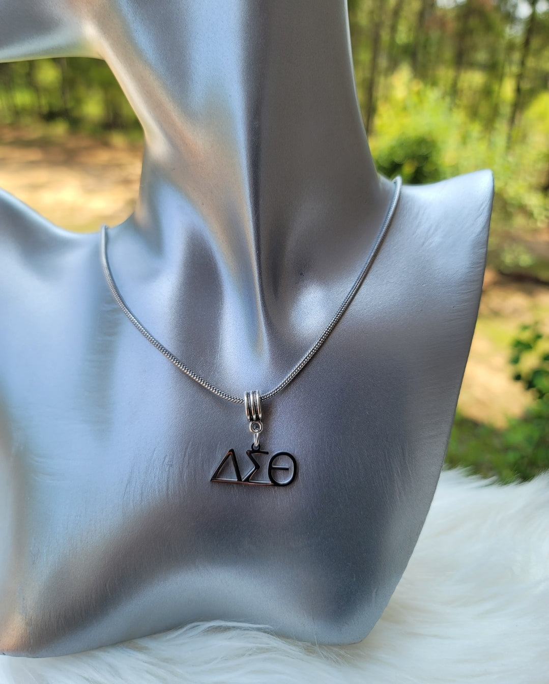 Delta Sigma Theta Greek Letter 1913 Sorority Necklace Available in Silver and Gold