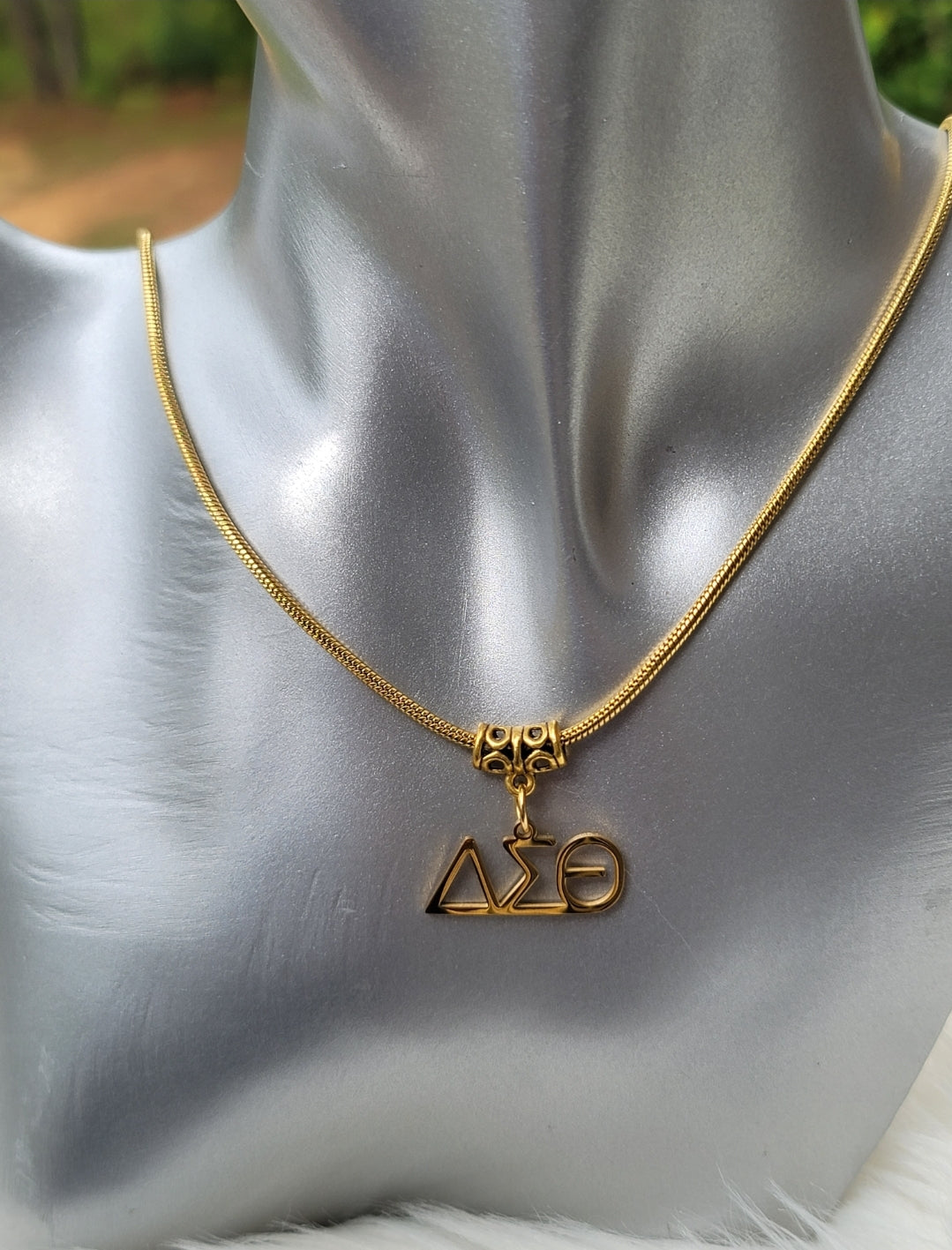 Delta Sigma Theta Greek Letter 1913 Sorority Necklace Available in Silver and Gold