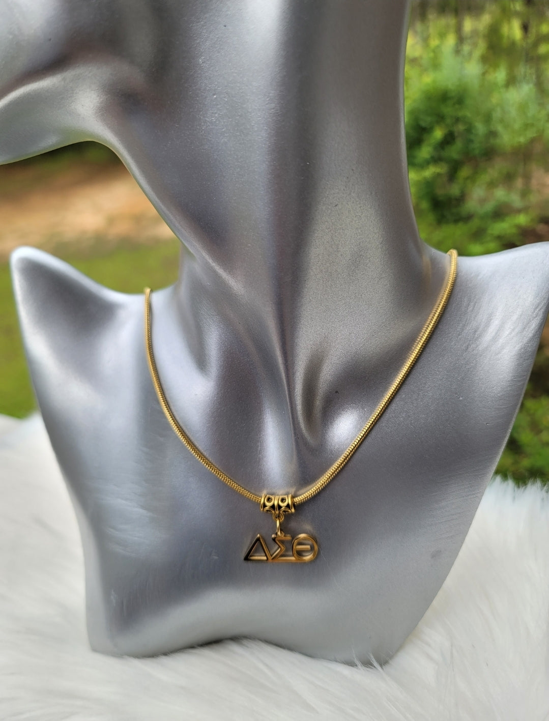 Delta Sigma Theta Greek Letter 1913 Sorority Necklace Available in Silver and Gold