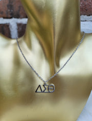 Delta Sigma Theta Greek Letter Sorority Necklace Available in Silver and Gold (Copy)