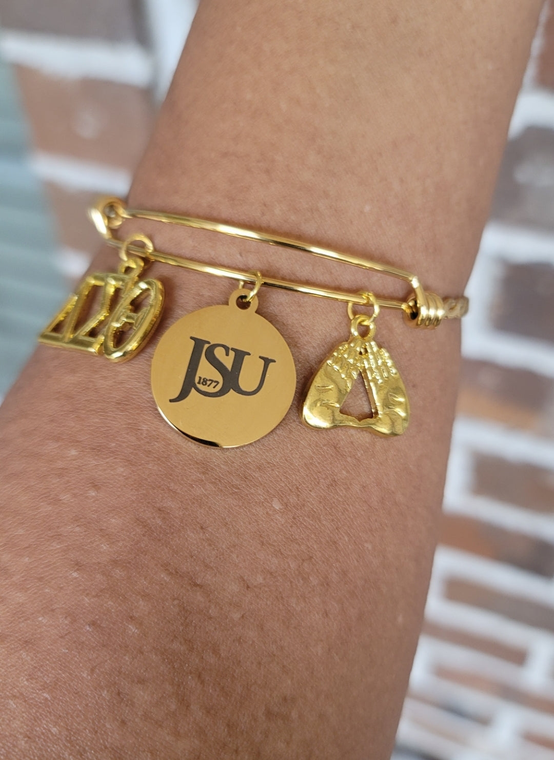 Jackson State University - JSU Delta Expandable Sorority Bracelet Available In Gold and Silver