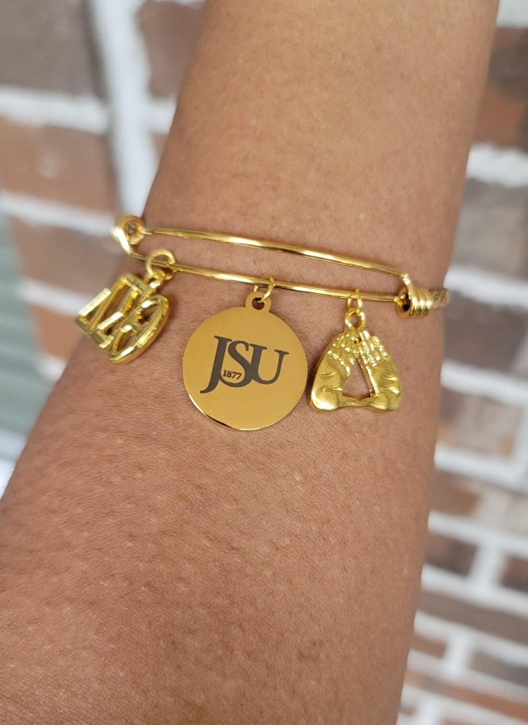 Jackson State University - JSU Delta Expandable Sorority Bracelet Available In Gold and Silver