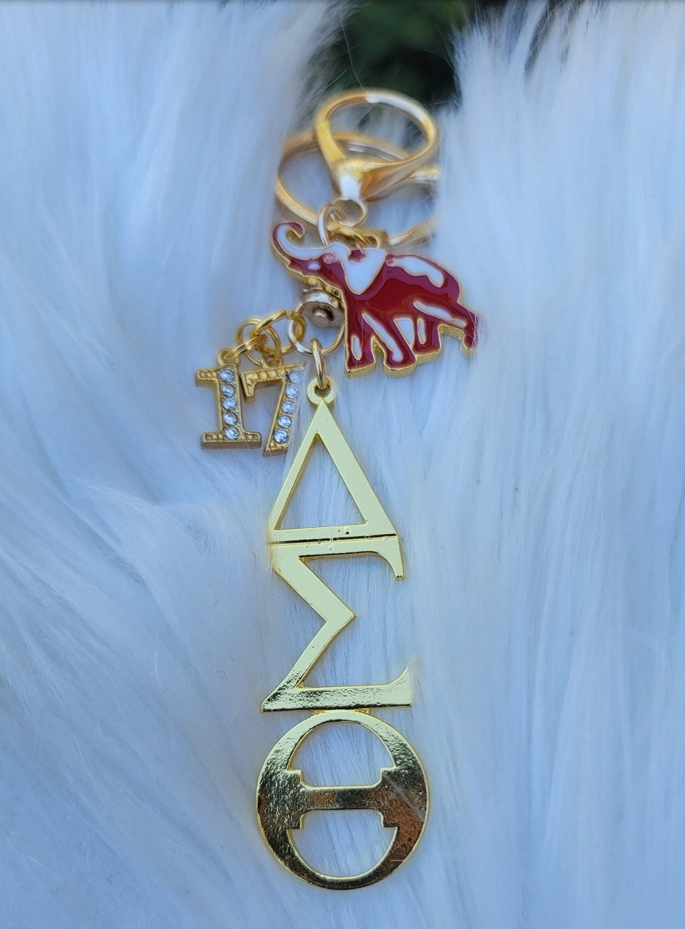 Delta Key Ring - Gold Delta Sigma Theta Key Ring - Sorority Key Ring - DST Key Ring - Sorority Key Ring - 1913 Key Ring