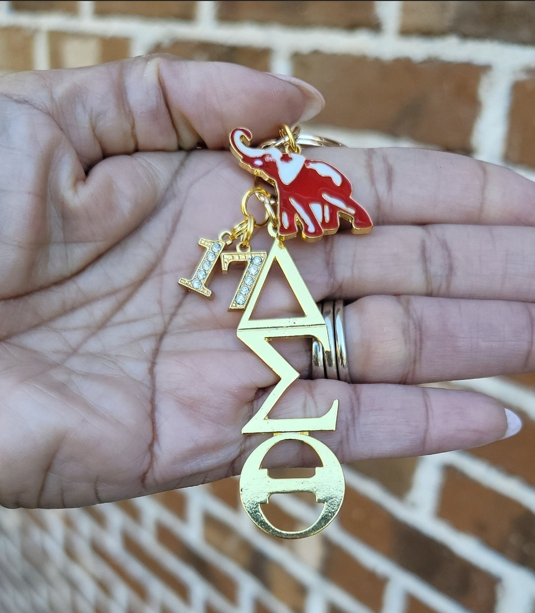 Delta Key Ring - Gold Delta Sigma Theta Key Ring - Sorority Key Ring - DST Key Ring - Sorority Key Ring - 1913 Key Ring