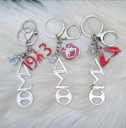 Delta Key Ring - Delta Sigma Theta Key Ring - Sorority Key Ring - DST Key Ring - Sorority Key Ring - 1913 Ring