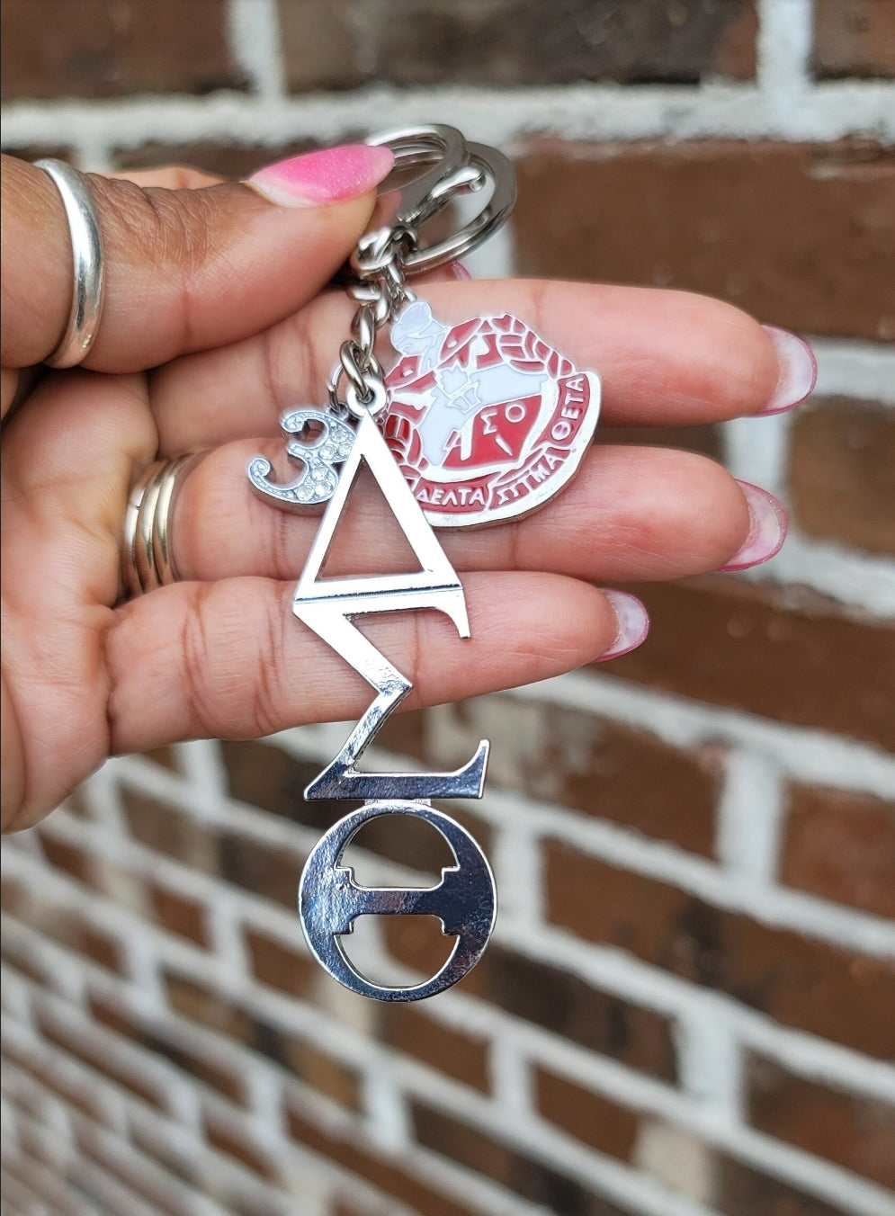 Delta Key Ring - Delta Sigma Theta Key Ring - Sorority Key Ring - DST Key Ring - Sorority Key Ring - 1913 Ring