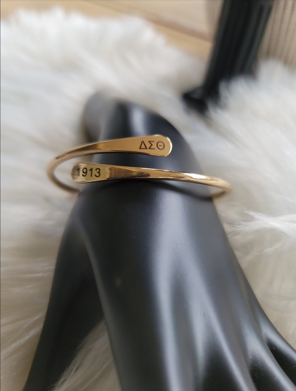 Delta Adjustable Sorority Cuff Bracelet Available In Gold and Silver