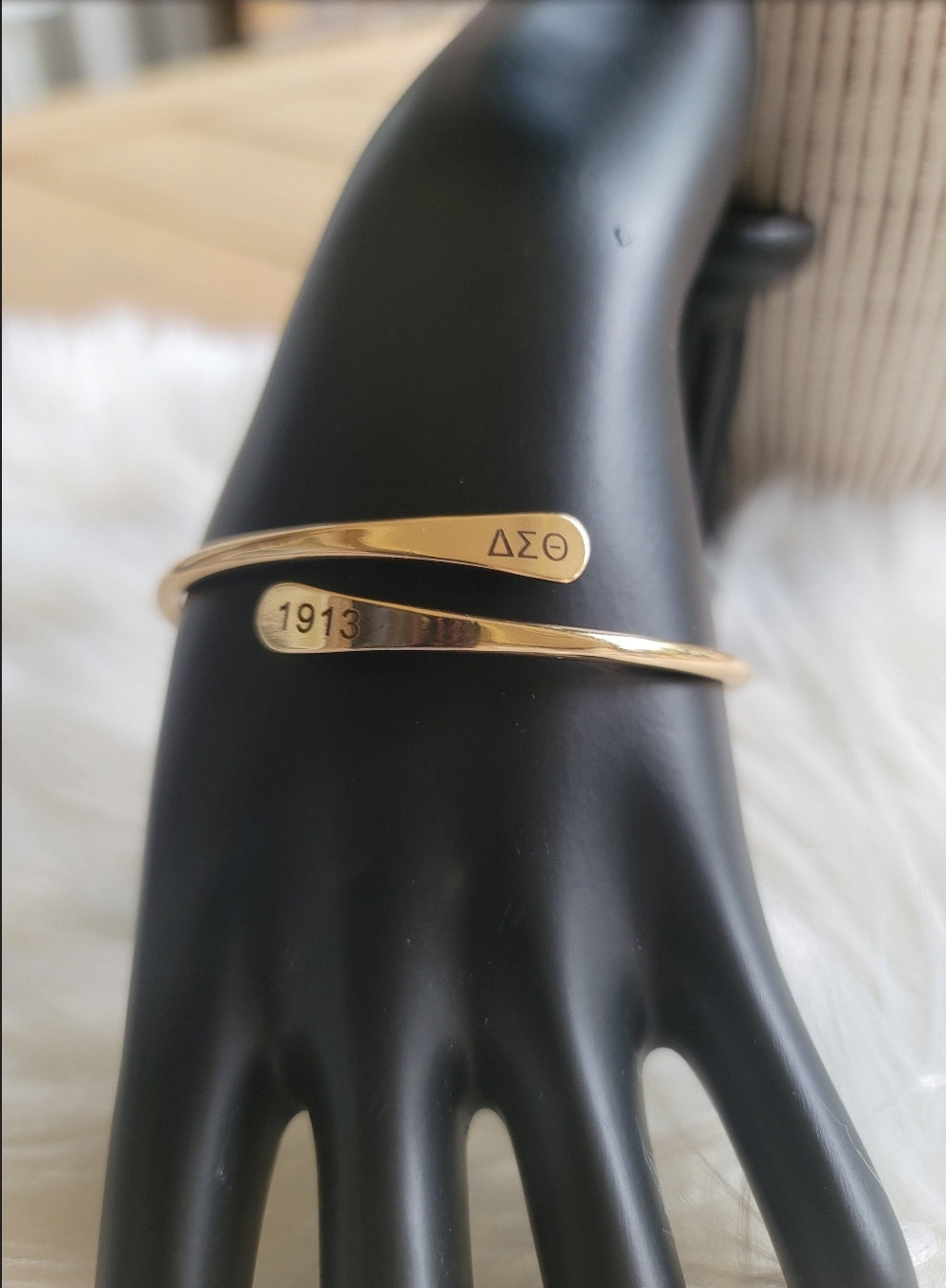 Delta Adjustable Sorority Cuff Bracelet Available In Gold and Silver