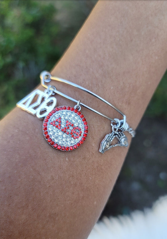 Delta Sigma Theta Bling Charm Bracelet